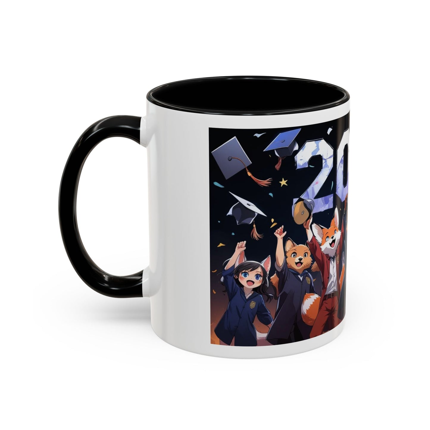 Anime Animals Graduation Celebration Coffee Mug, Funny Animal Graduation Mug, Custom Graduate Gift, Class of 2025 Mug, Unique Graduation Present