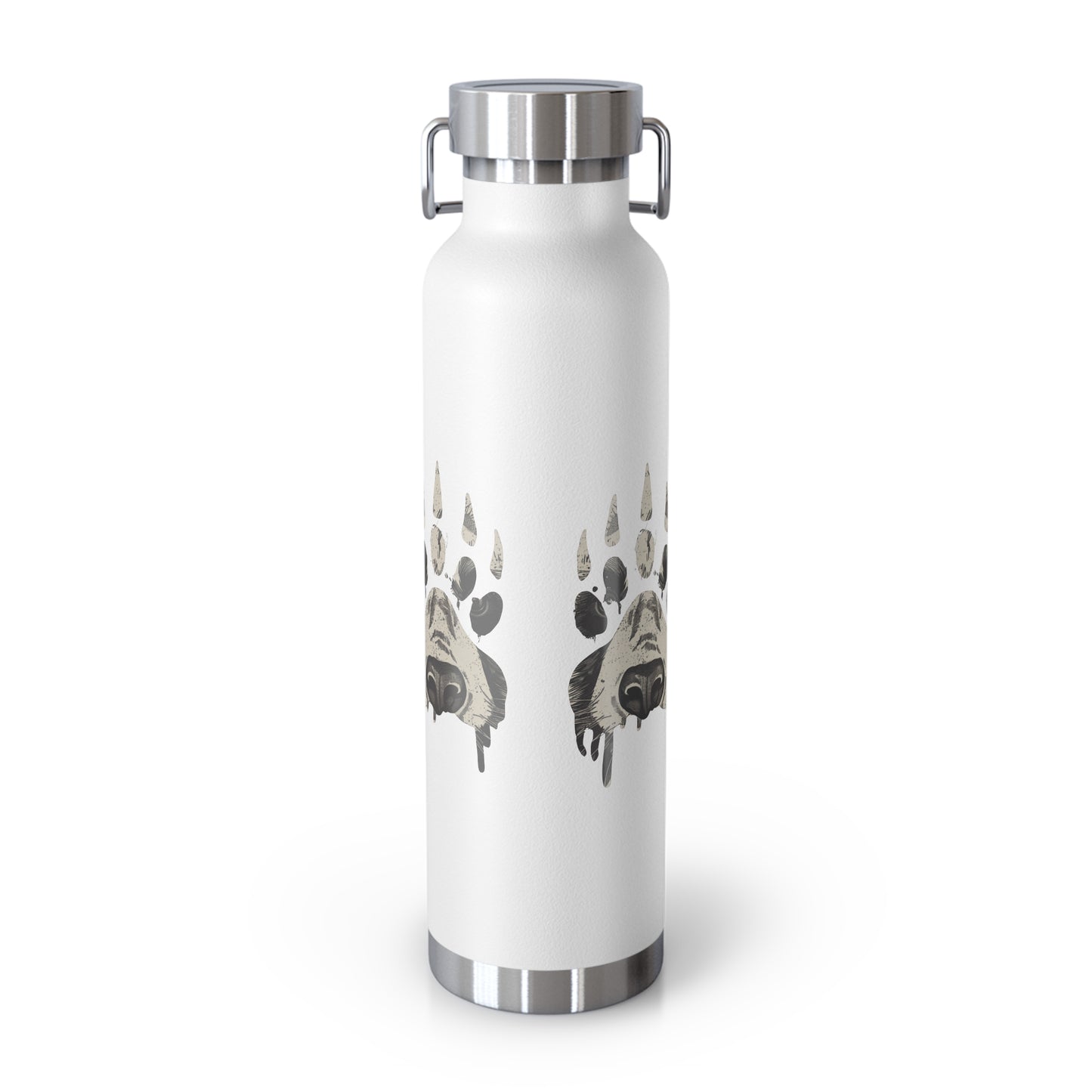 Bear Paw Insulated Water Bottle, 22oz Metal Flask, Eco-Friendly Travel Mug, Outdoor Sports Gear, Wildlife Lover Gift