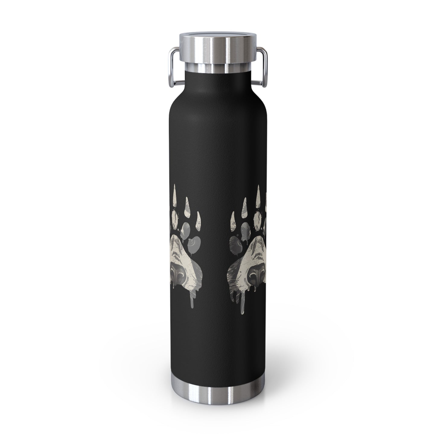 Bear Paw Insulated Water Bottle, 22oz Metal Flask, Eco-Friendly Travel Mug, Outdoor Sports Gear, Wildlife Lover Gift