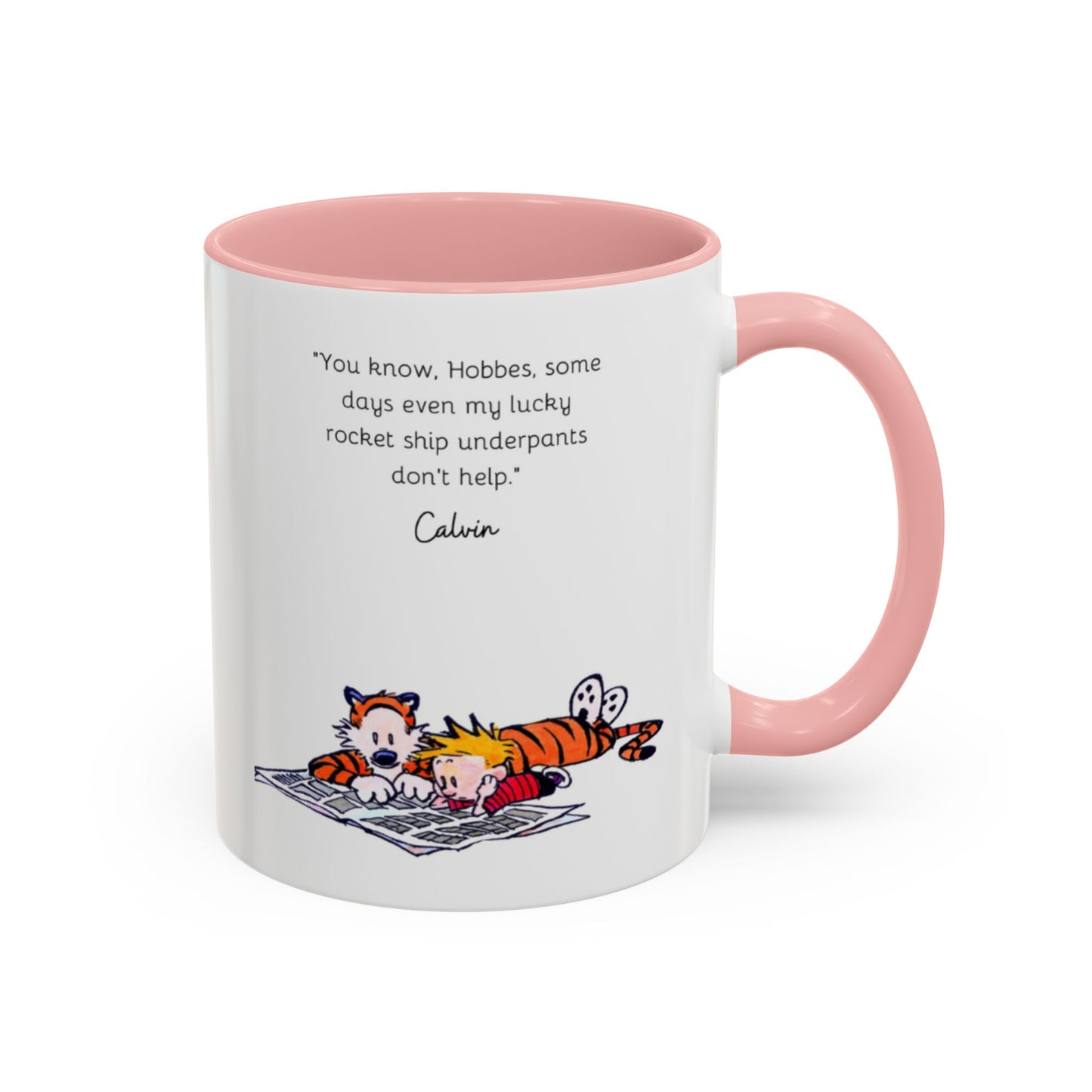 Calvin and Hobbes Inspired Accent Coffee Mug - Fun Gift for Fans, Morning Coffee, Cute Quote Mug, Whimsical Gift, Reading Companion