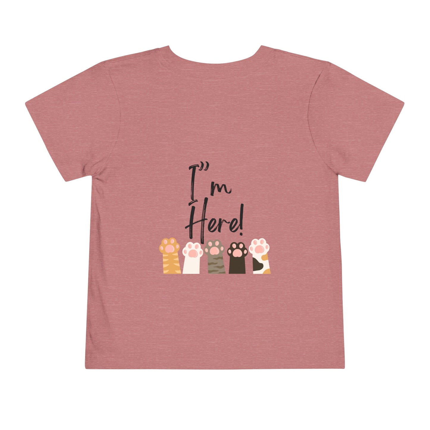 Cute Cat mum I'm here Toddler Tee, Kids Cat T-Shirt, Meow Short Sleeve Top, Adorable Animal Shirt, Fun Playwear for Toddlers