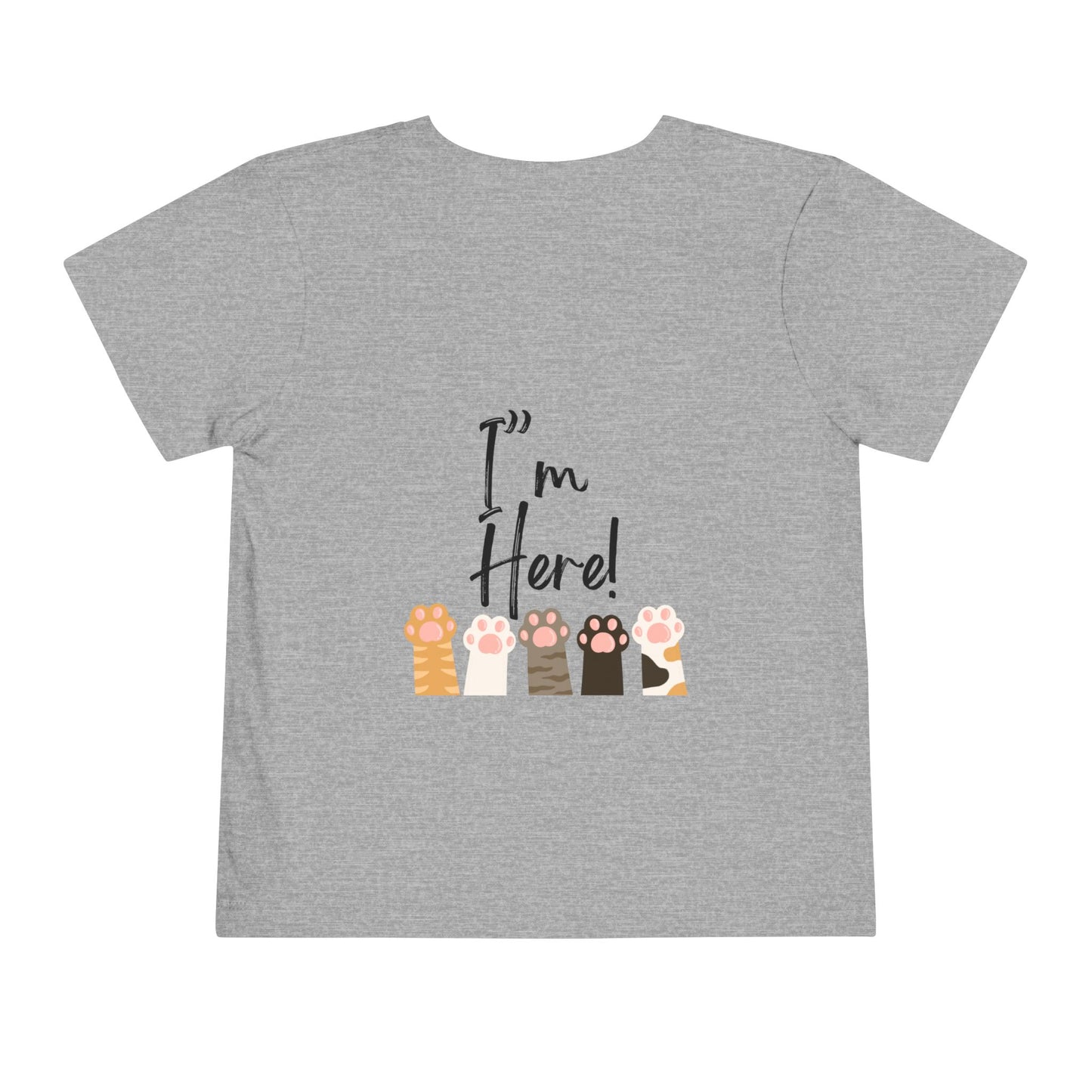 Cute Cat mum I'm here Toddler Tee, Kids Cat T-Shirt, Meow Short Sleeve Top, Adorable Animal Shirt, Fun Playwear for Toddlers