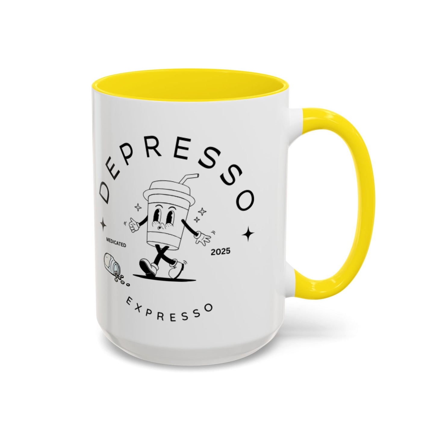 Coffee Mug, Funny Espresso Mug, Gift for Coffee Lovers, Depresso Expresso Humor Cup, Kitchen Decor, Barista Gift, Quirky Beverage Cup,