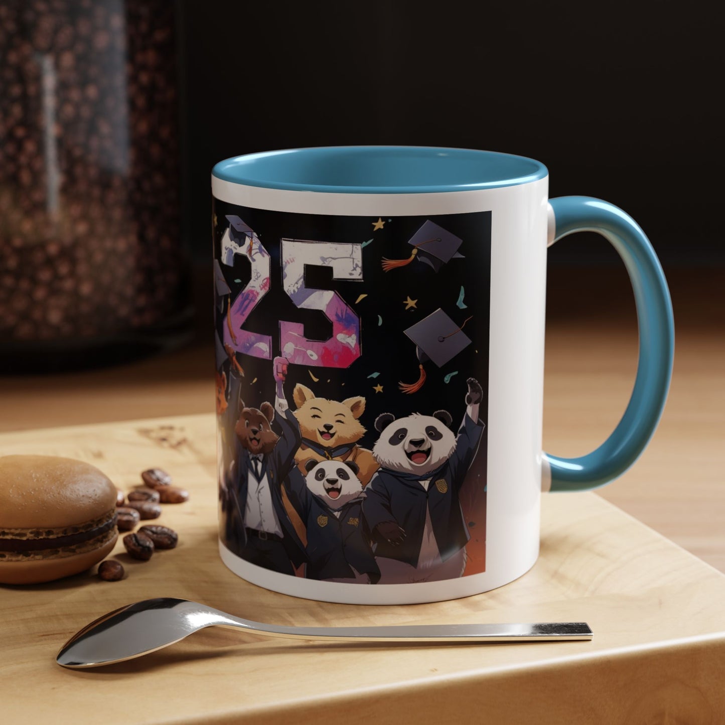 Anime Animals Graduation Celebration Coffee Mug, Funny Animal Graduation Mug, Custom Graduate Gift, Class of 2025 Mug, Unique Graduation Present