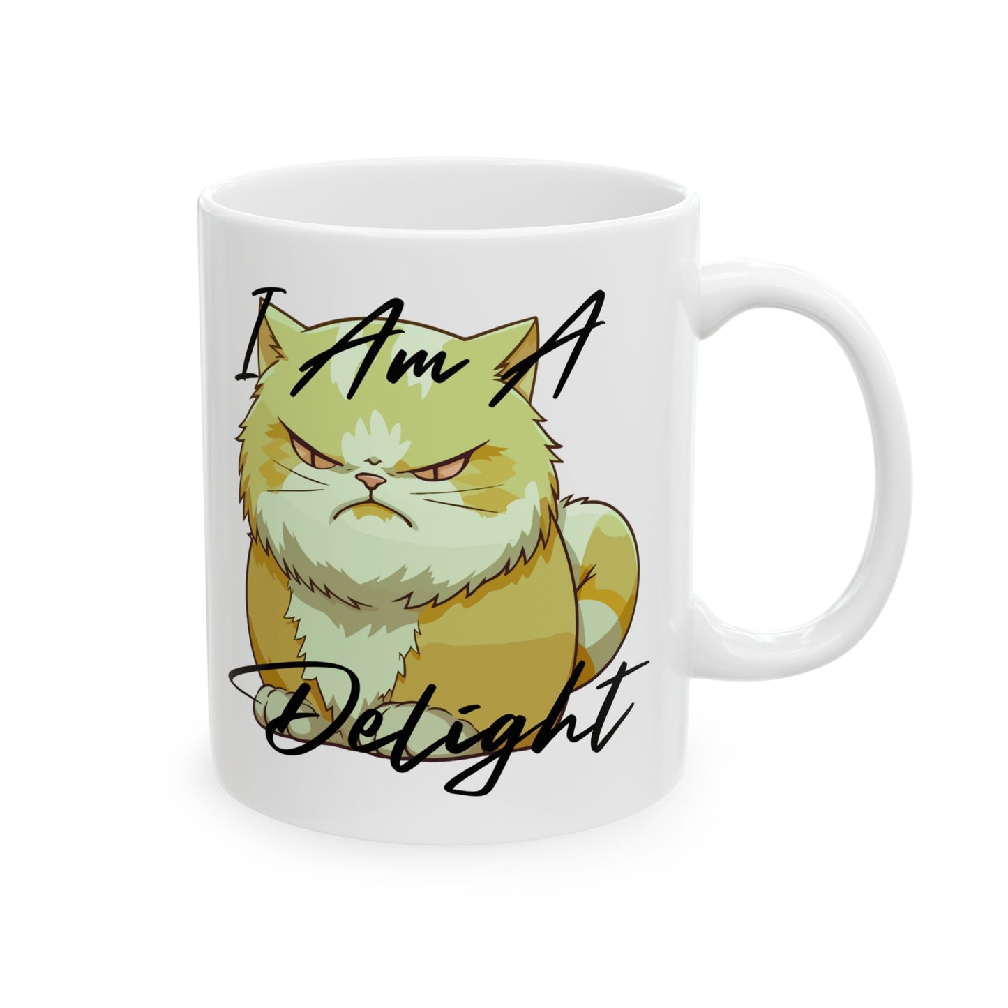 Paw-steely I'm a delight Cozy Cat Mug, Perfect Gift for Cat Lovers, Cute Animal Drinkware, Pet-Themed Birthday Gift, Coffee or Tea Lover's Essential