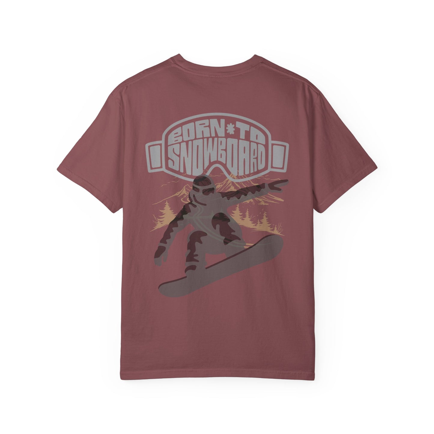 Born to Snowboard T-shirt, Unisex Garment-Dyed Tee, Snowboarding Apparel, Winter Sports Gifts, Adventure Clothing, Outdoor Lifestyle