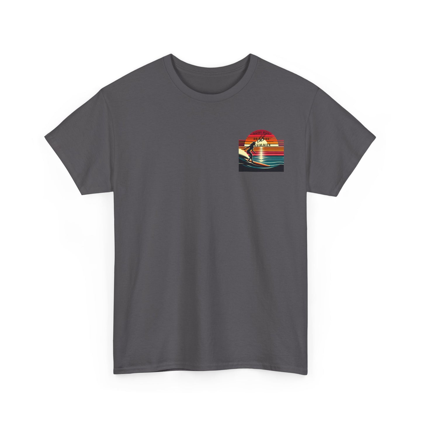 Surf Sunset Unisex Heavy Cotton Tee | Relaxed Summer Vibe, Perfect for Beach Days, Vacation, Gifts, Casual Wear, Fun Times