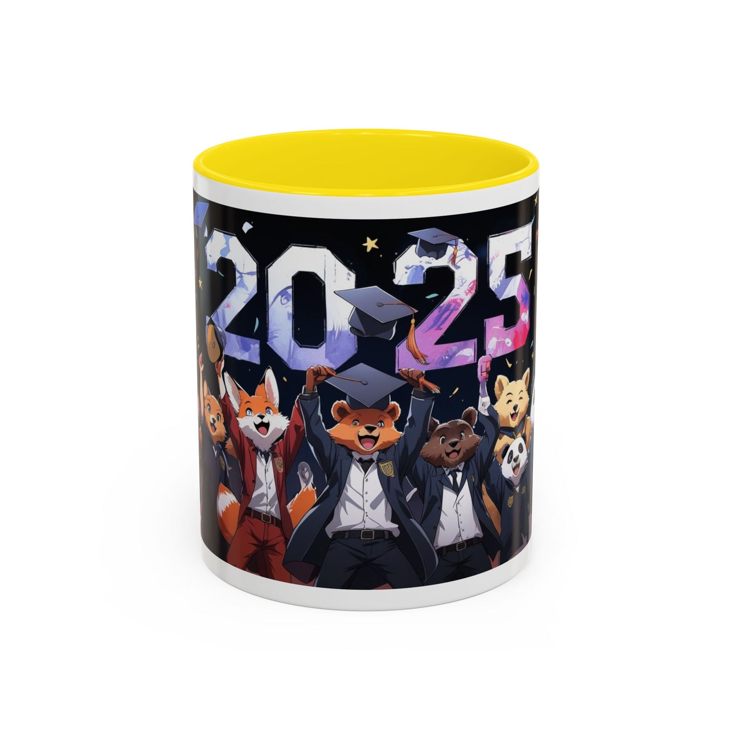 Anime Animals Graduation Celebration Coffee Mug, Funny Animal Graduation Mug, Custom Graduate Gift, Class of 2025 Mug, Unique Graduation Present