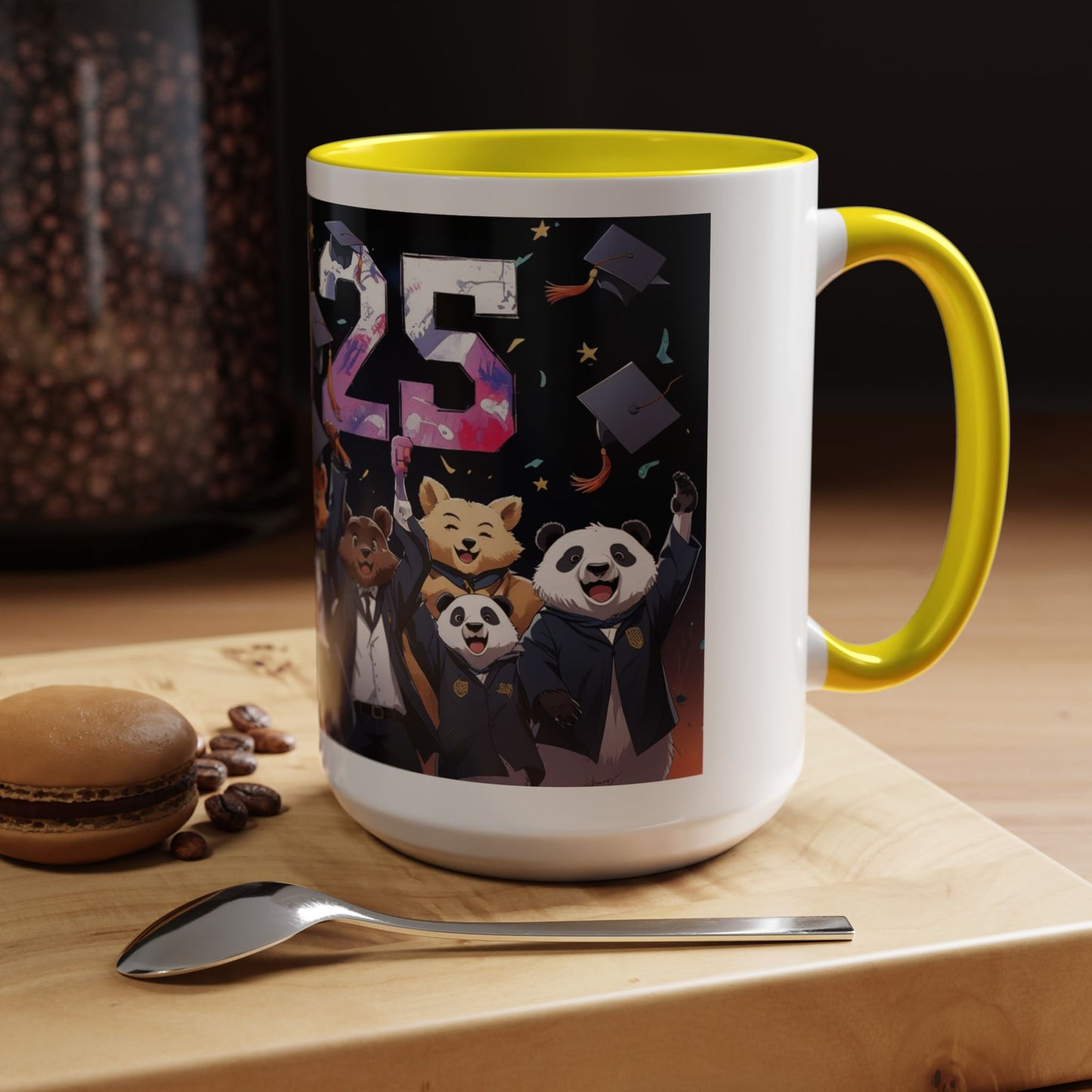Anime Animals Graduation Celebration Coffee Mug, Funny Animal Graduation Mug, Custom Graduate Gift, Class of 2025 Mug, Unique Graduation Present