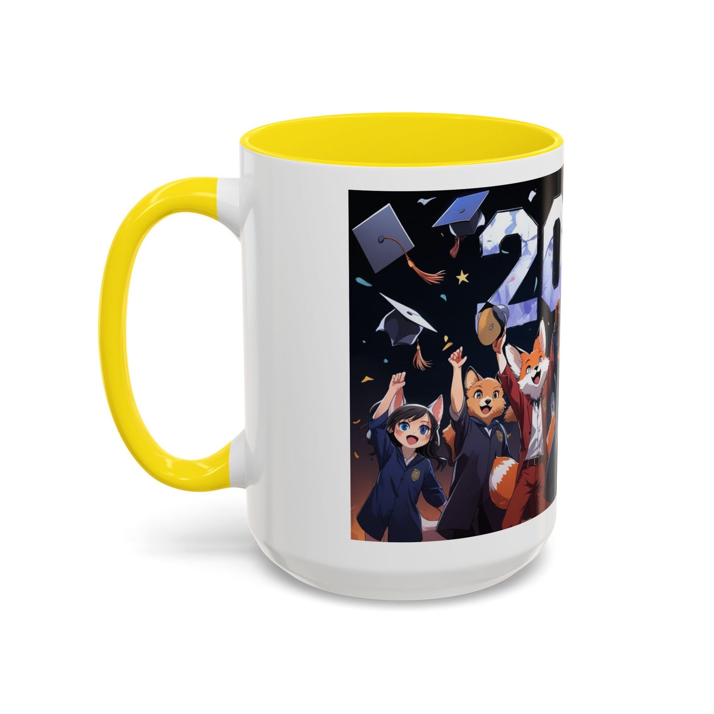 Anime Animals Graduation Celebration Coffee Mug, Funny Animal Graduation Mug, Custom Graduate Gift, Class of 2025 Mug, Unique Graduation Present