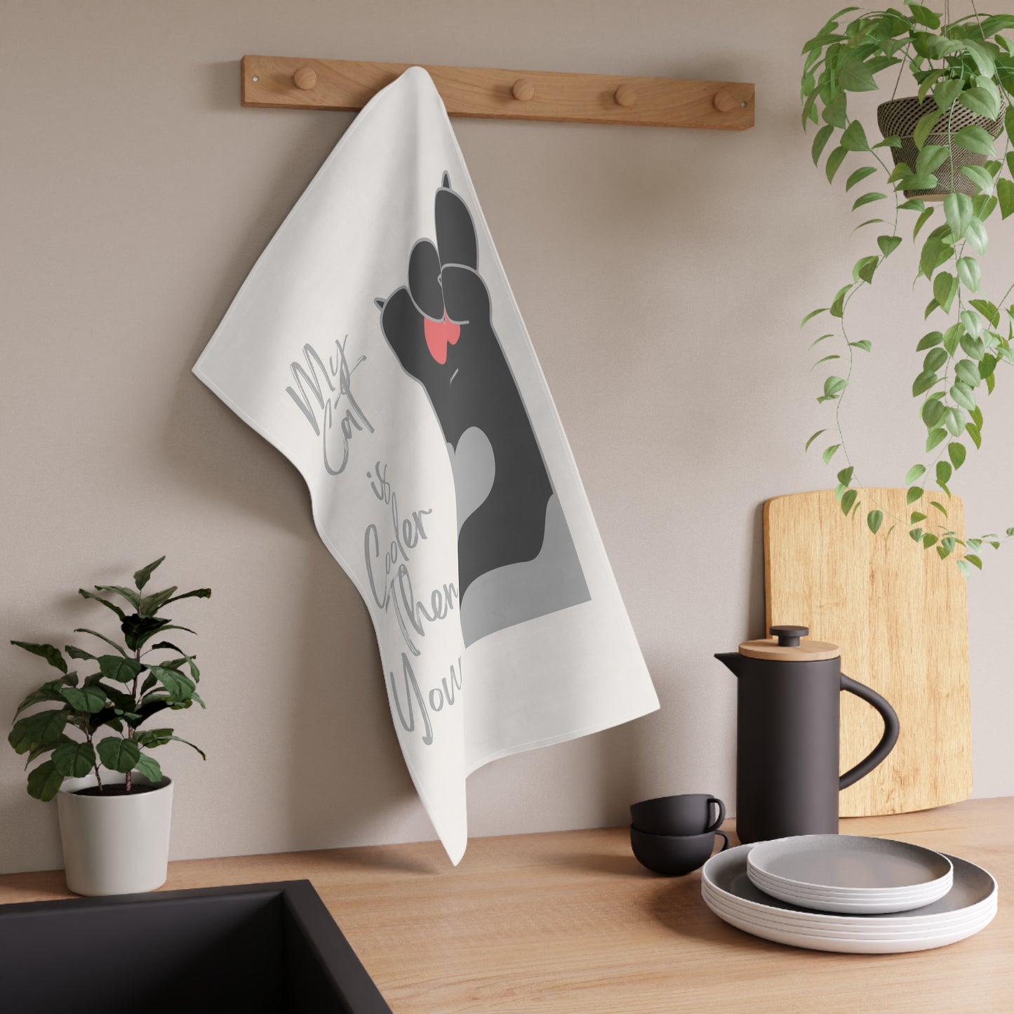 Whimsical Cat Tea Towels, Funny Kitchen Decor, Gift for Cat Lovers, Home Accessories, Pet-Themed Gifts, Kitchen Towels