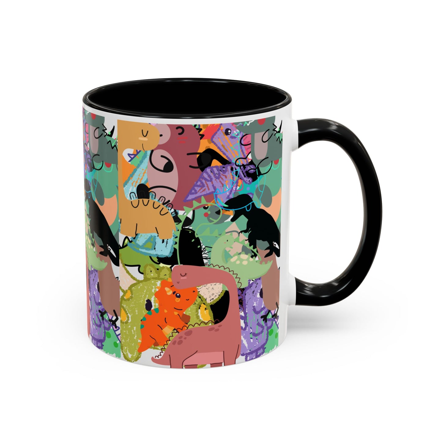 Vibrant Animal Pattern Coffee Mug, Fun Animal Mug, Colorful Mug Gift, Unique Coffee Cup, Quirky Cat Mug, Animal Lovers Drinkware