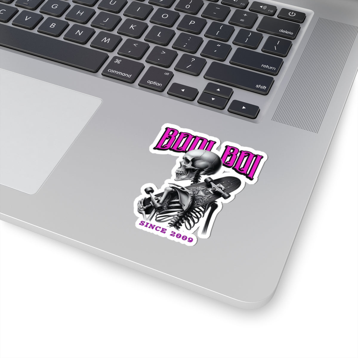 Skeleton Skateboarder Kiss-Cut Stickers, Goth Stickers, Halloween Decor, Skateboard Accessories, Unique Gifts, Art Stickers