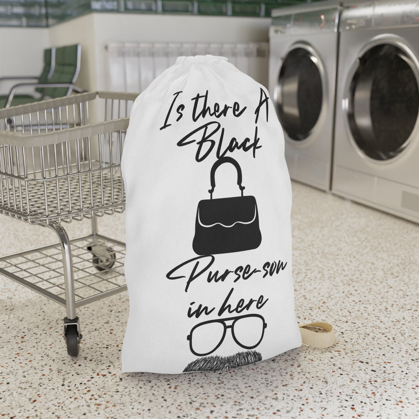Laundry Bag with Quirky Design | Is there A Black Purse-son in Here? | Fun Laundry Saga | Gift for Him | Home Organization | Stylish Storage