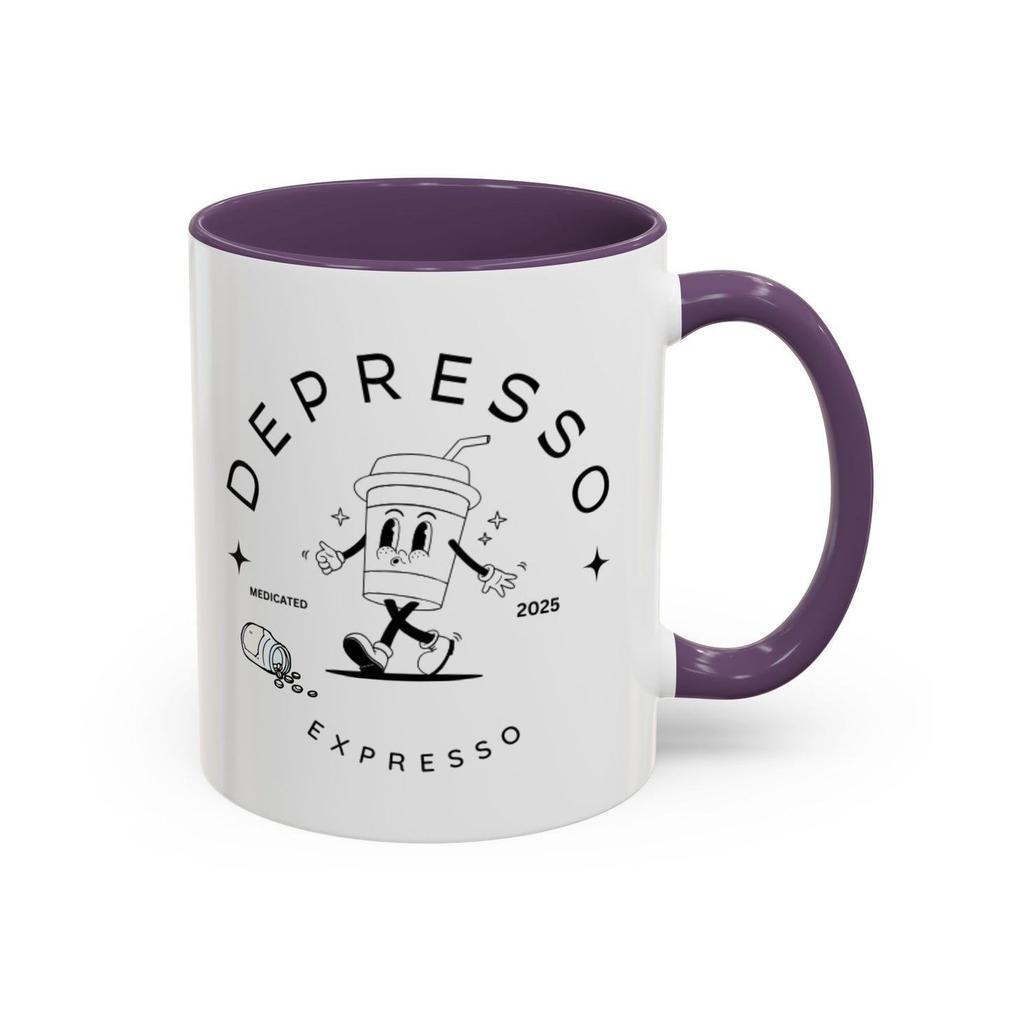 Coffee Mug, Funny Espresso Mug, Gift for Coffee Lovers, Depresso Expresso Humor Cup, Kitchen Decor, Barista Gift, Quirky Beverage Cup,