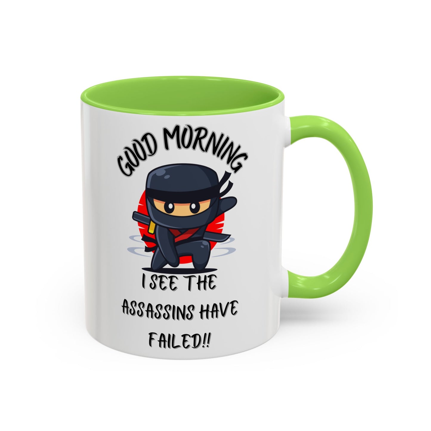 Colourful Assassins have failed Coffee Mug, 11oz/15oz, Funny Gift for Him/Her, Office Humor, Birthday Present, Unique Ceramic Mugs