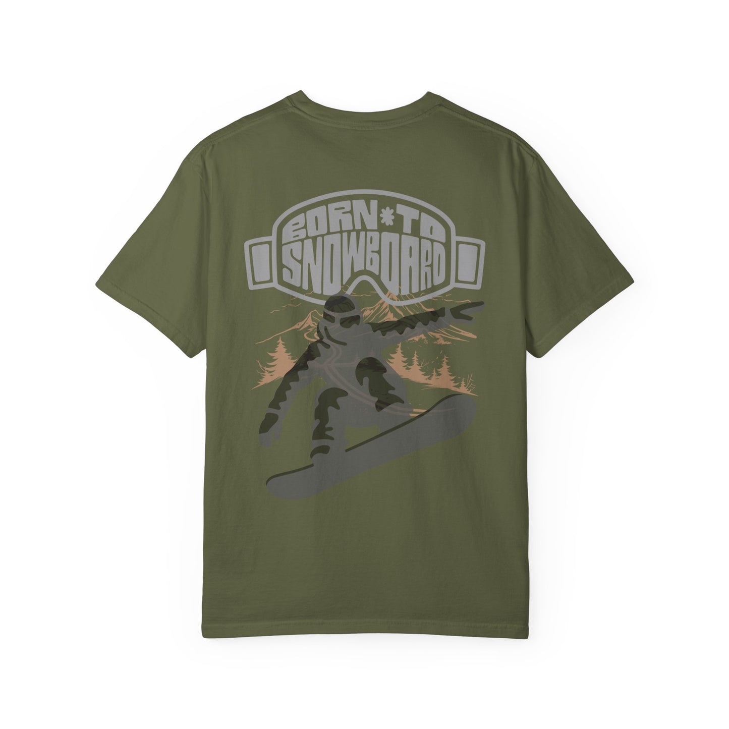Born to Snowboard T-shirt, Unisex Garment-Dyed Tee, Snowboarding Apparel, Winter Sports Gifts, Adventure Clothing, Outdoor Lifestyle