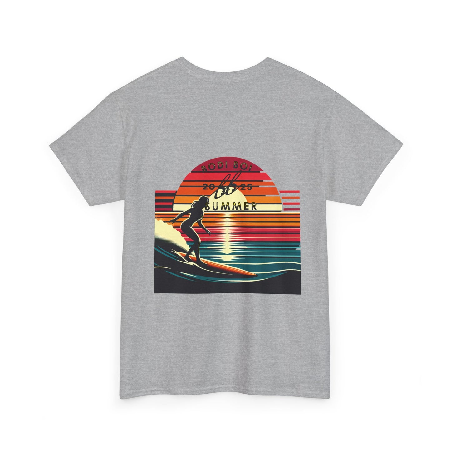 Surf Sunset Unisex Heavy Cotton Tee | Relaxed Summer Vibe, Perfect for Beach Days, Vacation, Gifts, Casual Wear, Fun Times