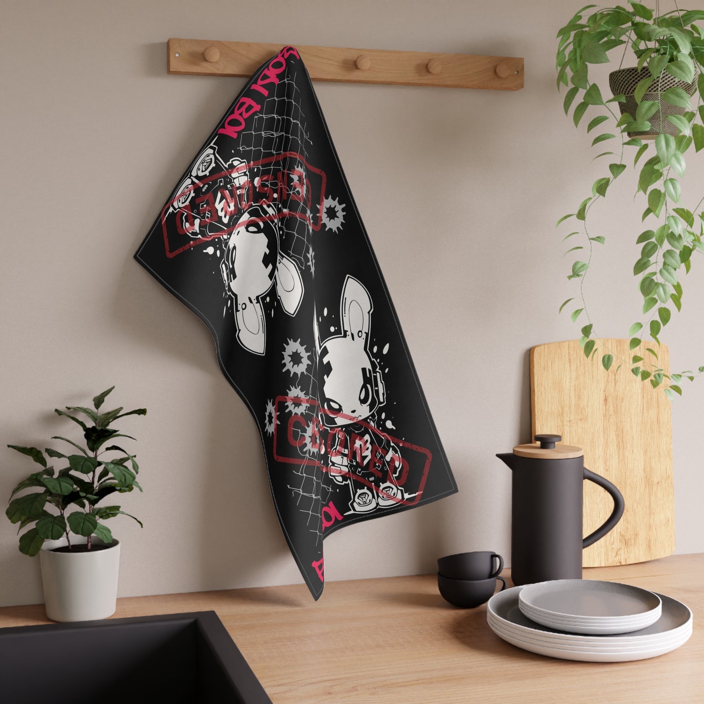 Stylish Cotton Bodi Boi Brand Tea Towels, Fun Kitchen Décor for Cooking & Baking, Perfect Gift for Home Chefs & Food Lovers, Unique Bunny Design
