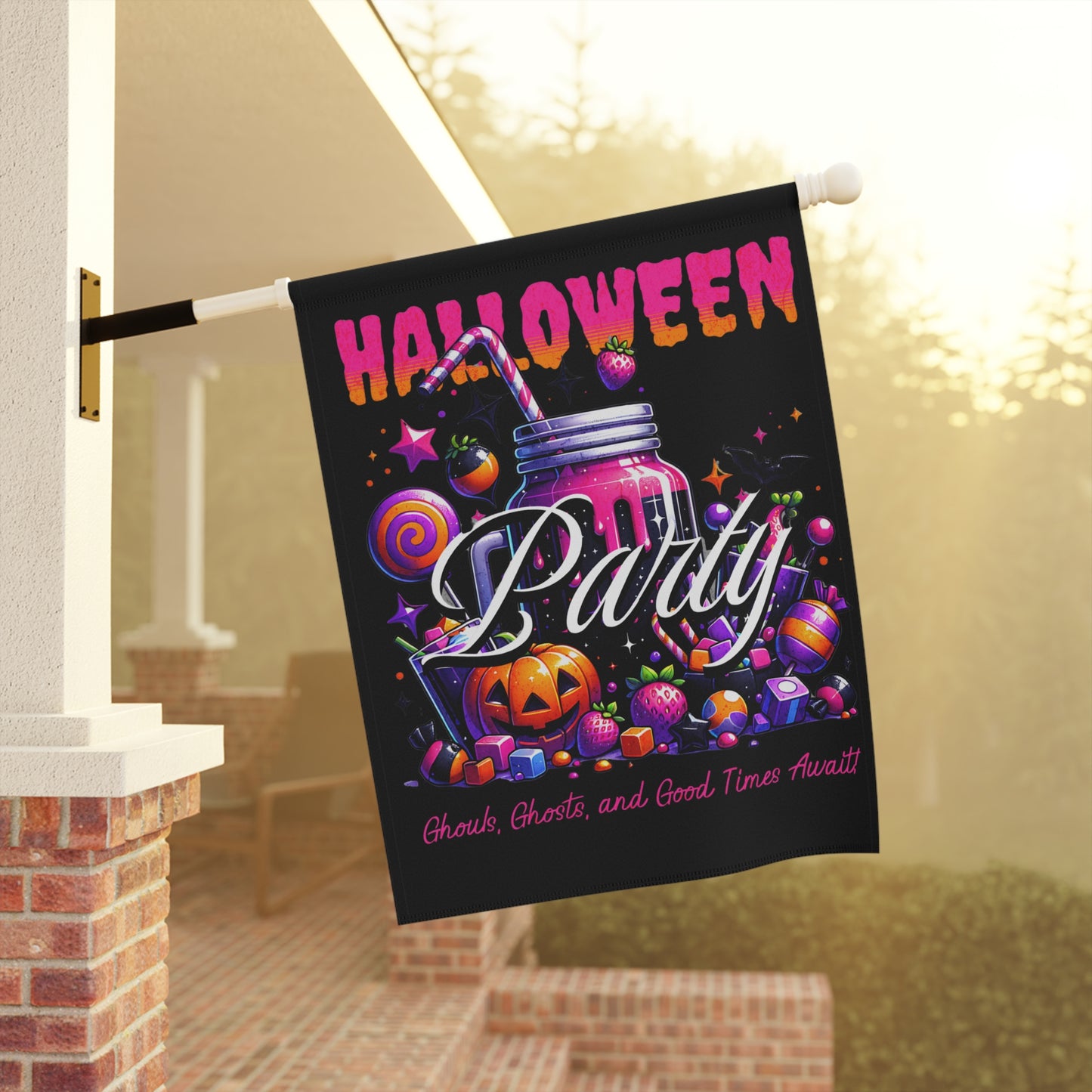 Halloween Party Garden Banner, Spooky Decorations, Outdoor Decor, Fall Decor, Halloween Celebration Sign