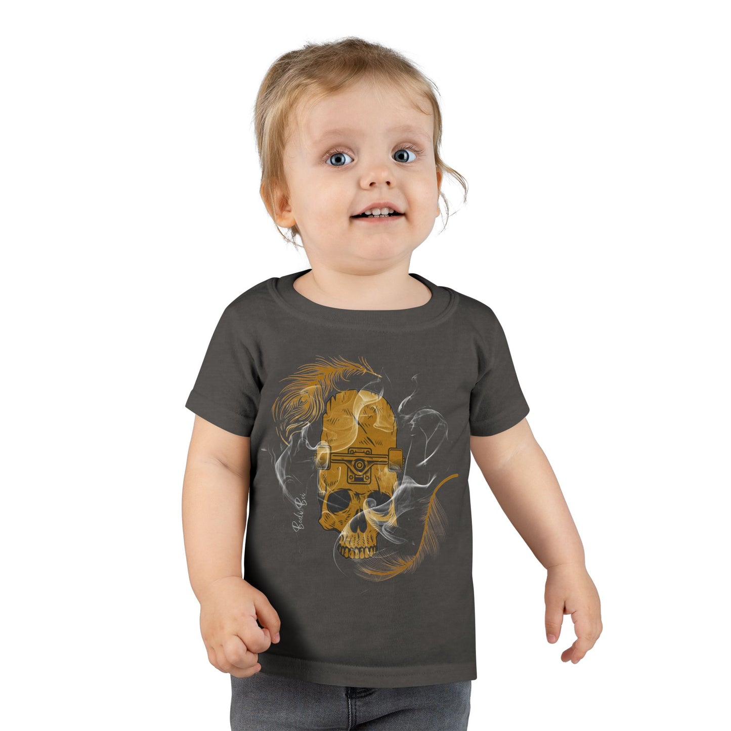 Toddler Mum I'm Here Skull T-Shirt - Cool Graphic Tee, Baby Announcement Shirt, Toddler Birthday Gift, Halloween Outfit, Unique Fun Apparel