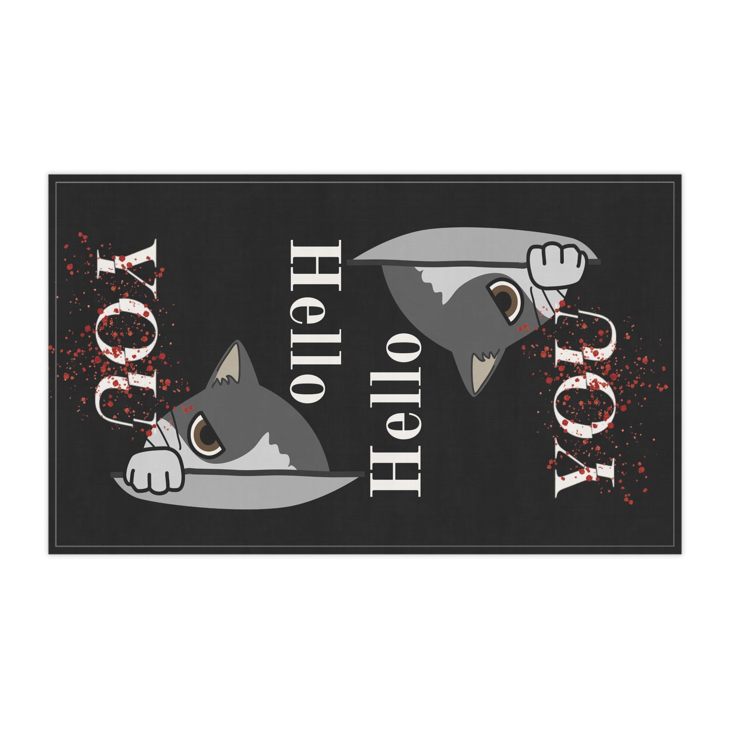 YOU Themed Tea Towels | Hello You Kitchen Decor, Cat Lover Gift, Funny Kitchen Towel, Gift for Cat Moms, Unique Home Decor