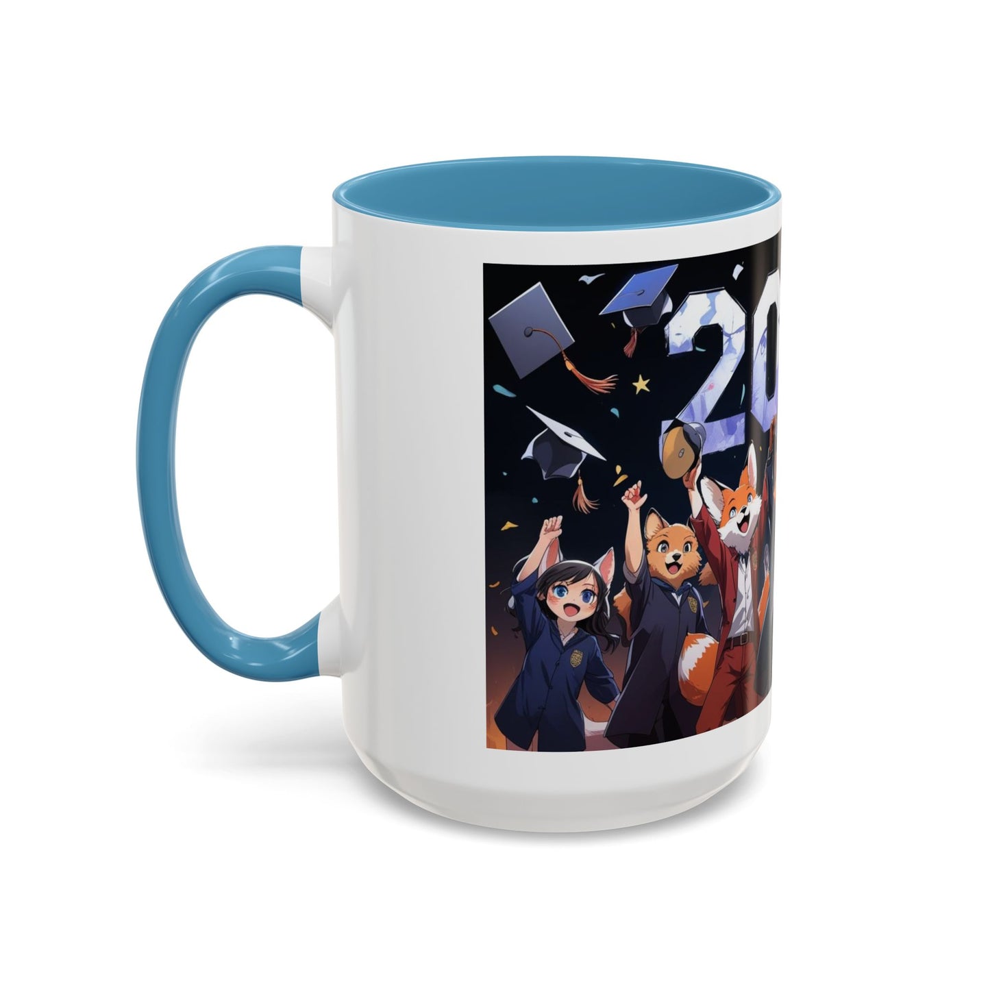 Anime Animals Graduation Celebration Coffee Mug, Funny Animal Graduation Mug, Custom Graduate Gift, Class of 2025 Mug, Unique Graduation Present