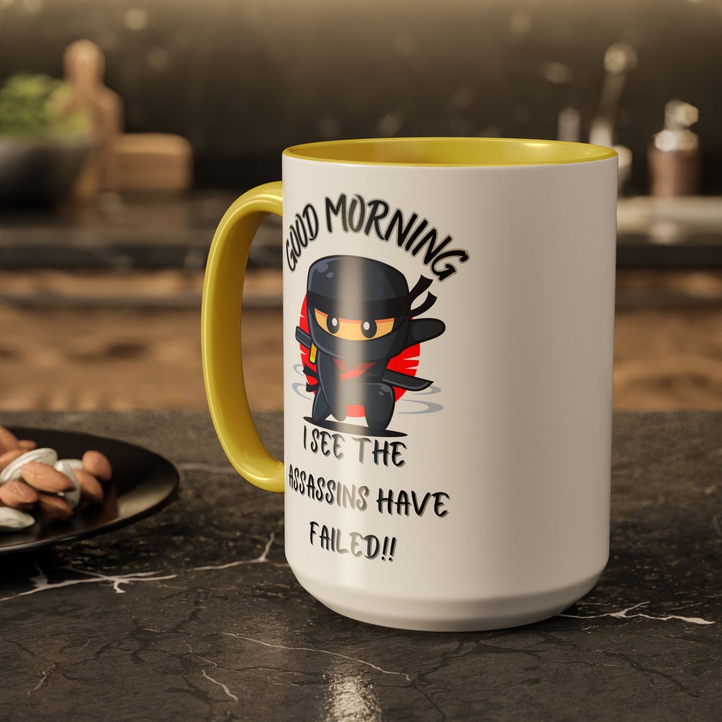 Colourful Assassins have failed Coffee Mug, 11oz/15oz, Funny Gift for Him/Her, Office Humor, Birthday Present, Unique Ceramic Mugs