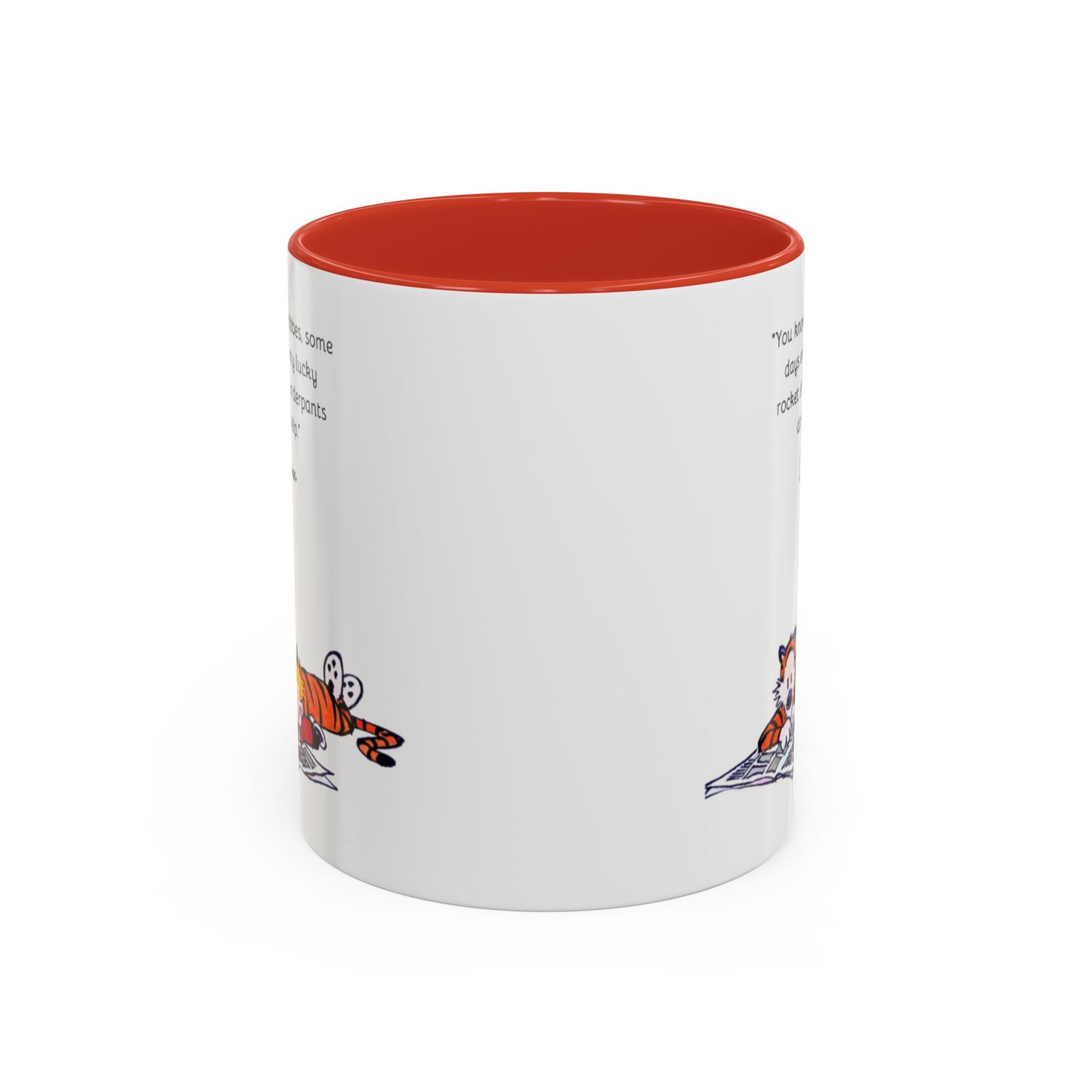 Calvin and Hobbes Inspired Accent Coffee Mug - Fun Gift for Fans, Morning Coffee, Cute Quote Mug, Whimsical Gift, Reading Companion