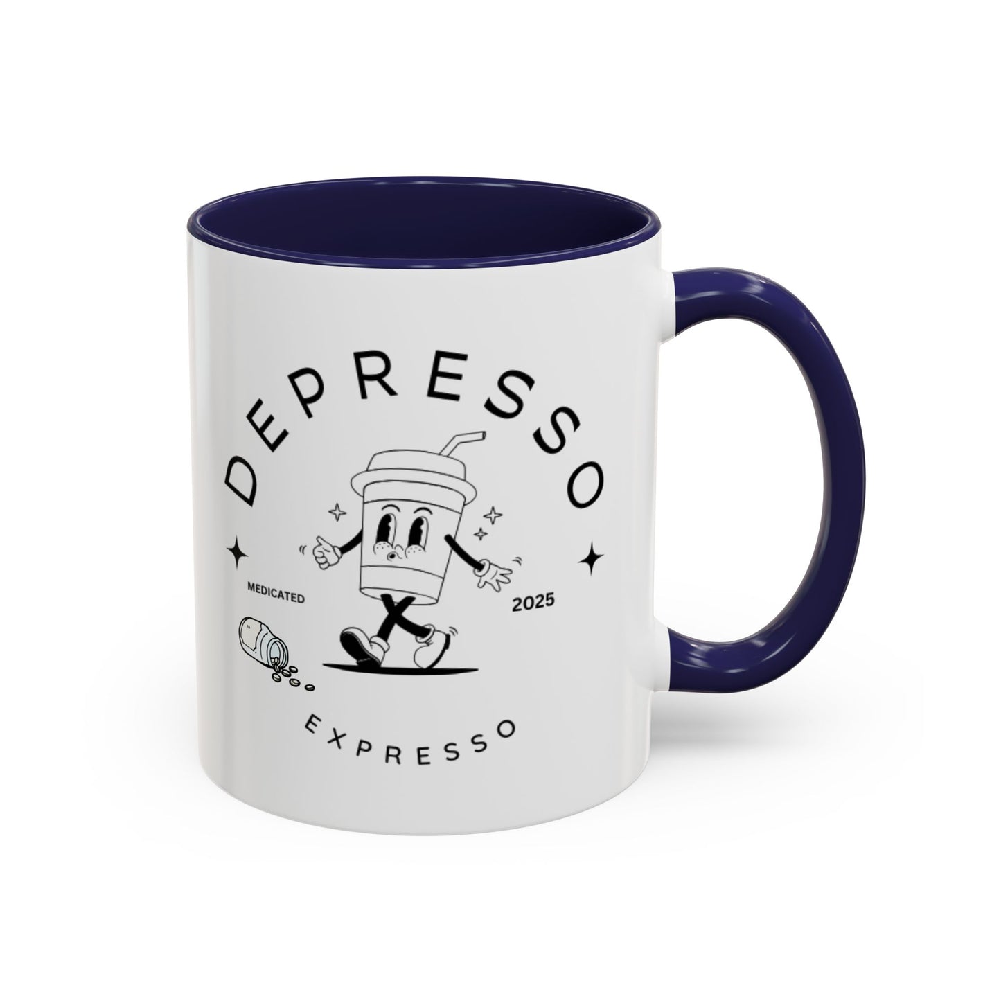 Coffee Mug, Funny Espresso Mug, Gift for Coffee Lovers, Depresso Expresso Humor Cup, Kitchen Decor, Barista Gift, Quirky Beverage Cup,