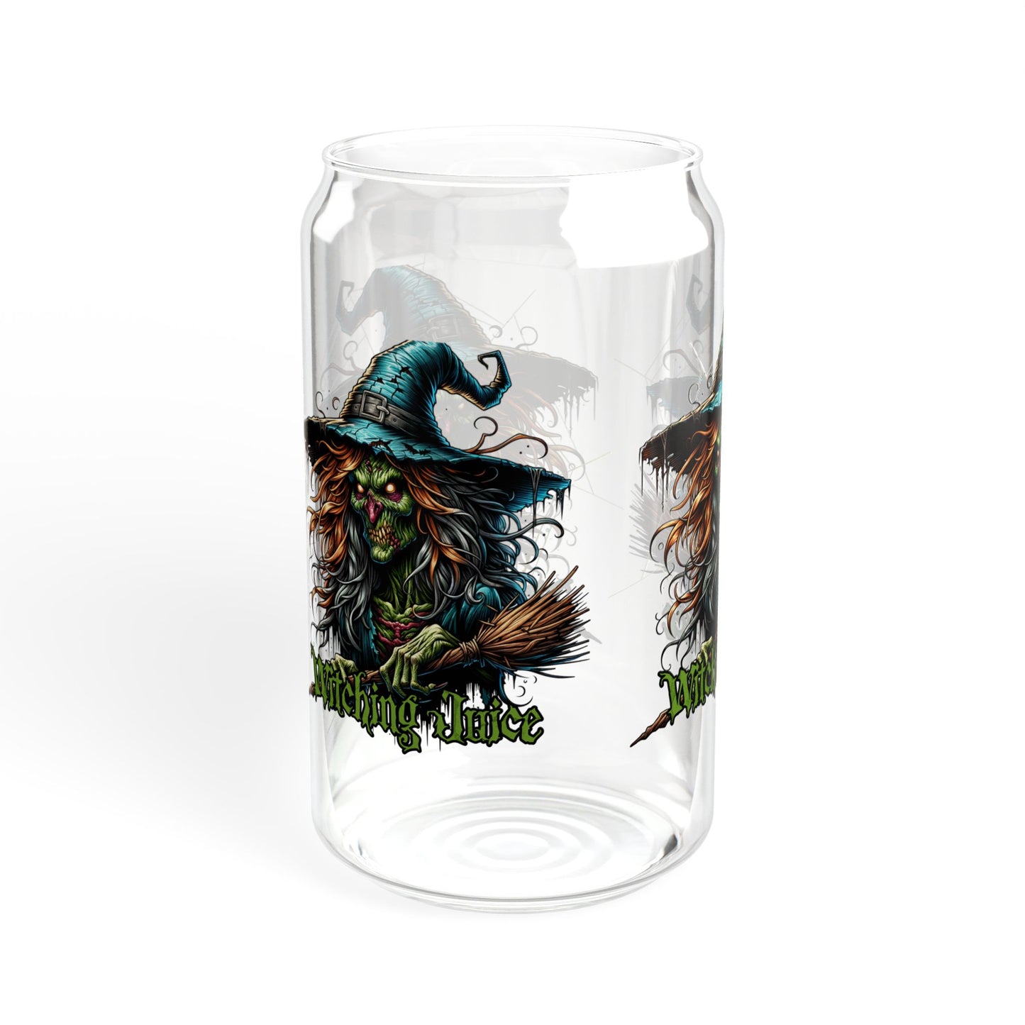 Witchy Sipper Glass | 16oz | Halloween Drinkware, Spooky Decor, Gift for Witch Lovers, Eco-Friendly Straw, Kitchen Accessory