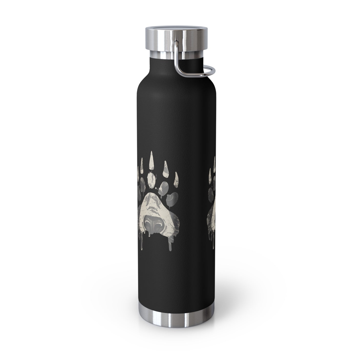Bear Paw Insulated Water Bottle, 22oz Metal Flask, Eco-Friendly Travel Mug, Outdoor Sports Gear, Wildlife Lover Gift
