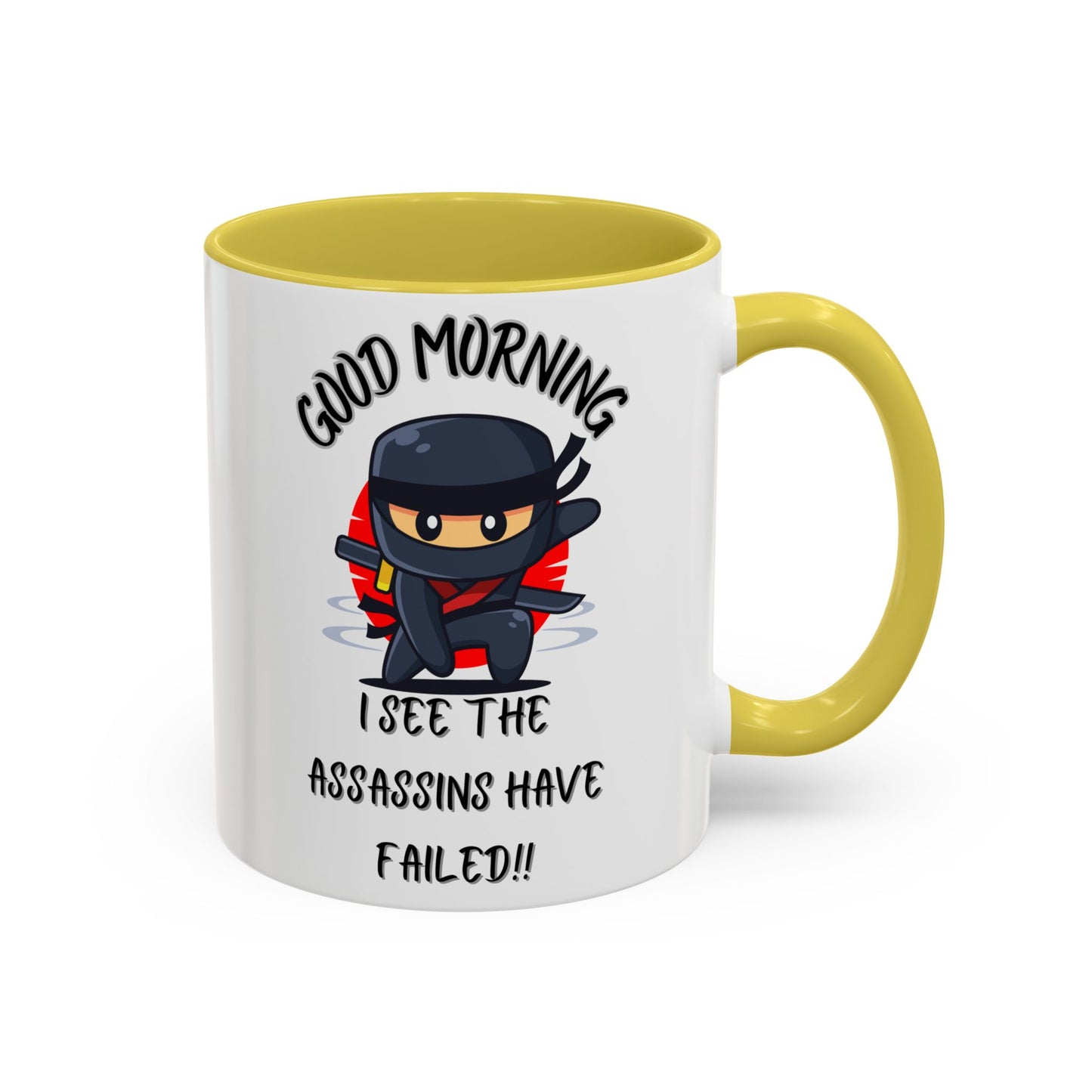 Colourful Assassins have failed Coffee Mug, 11oz/15oz, Funny Gift for Him/Her, Office Humor, Birthday Present, Unique Ceramic Mugs