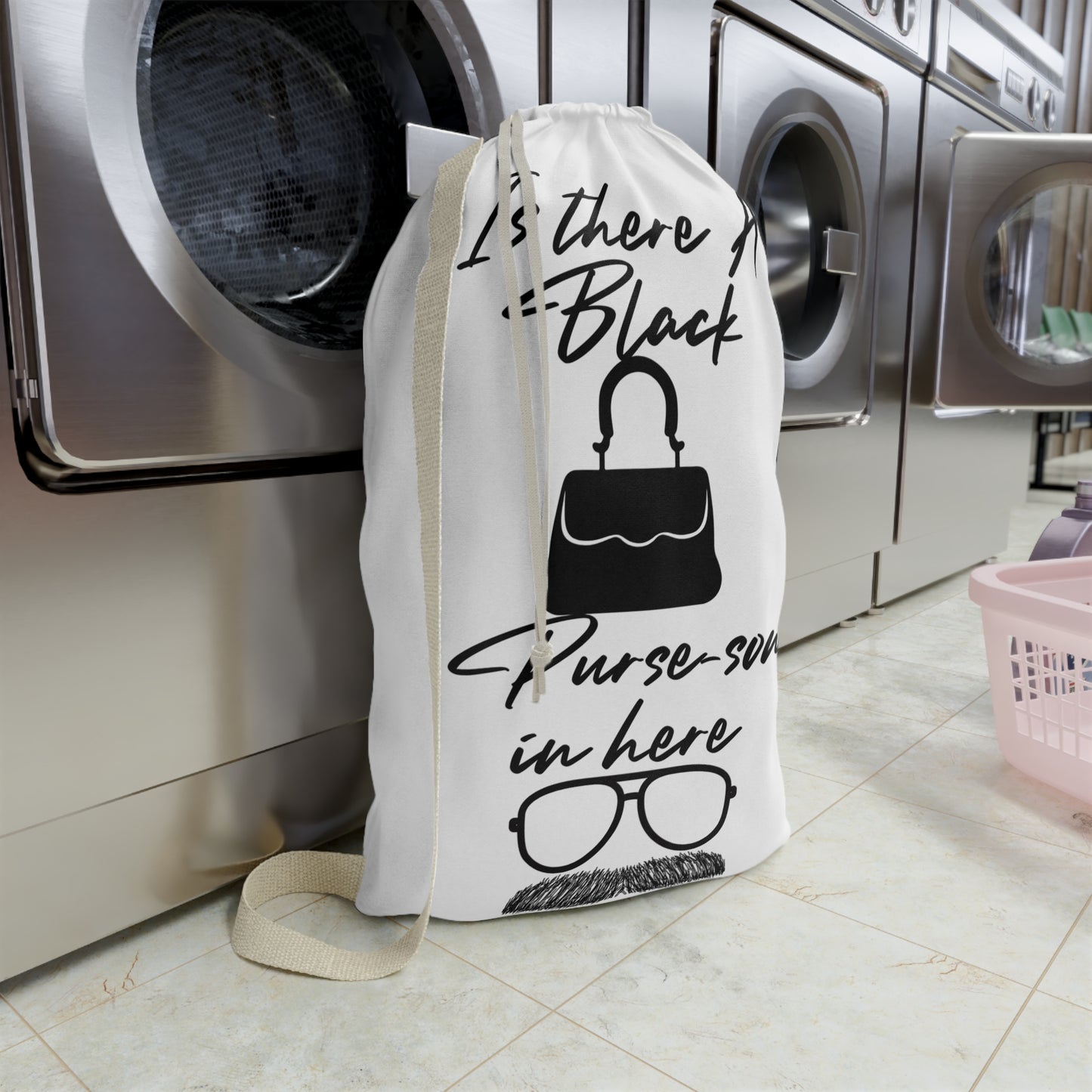 Laundry Bag with Quirky Design | Is there A Black Purse-son in Here? | Fun Laundry Saga | Gift for Him | Home Organization | Stylish Storage
