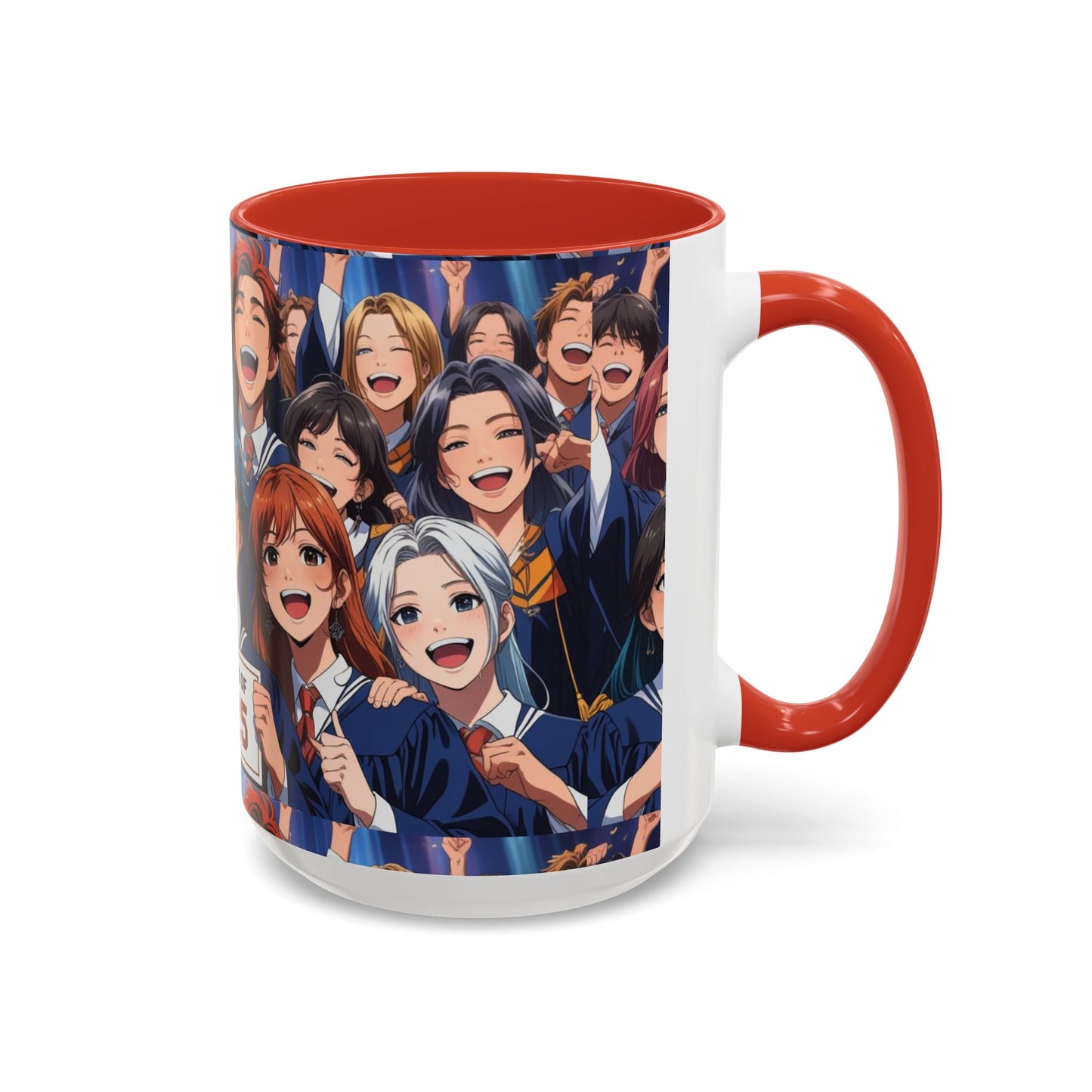 Anime Graduation Celebration Coffee Mug, Class of 2025 Mug, Anime Friends Mug, Gift for Graduates, School Spirit Mug
