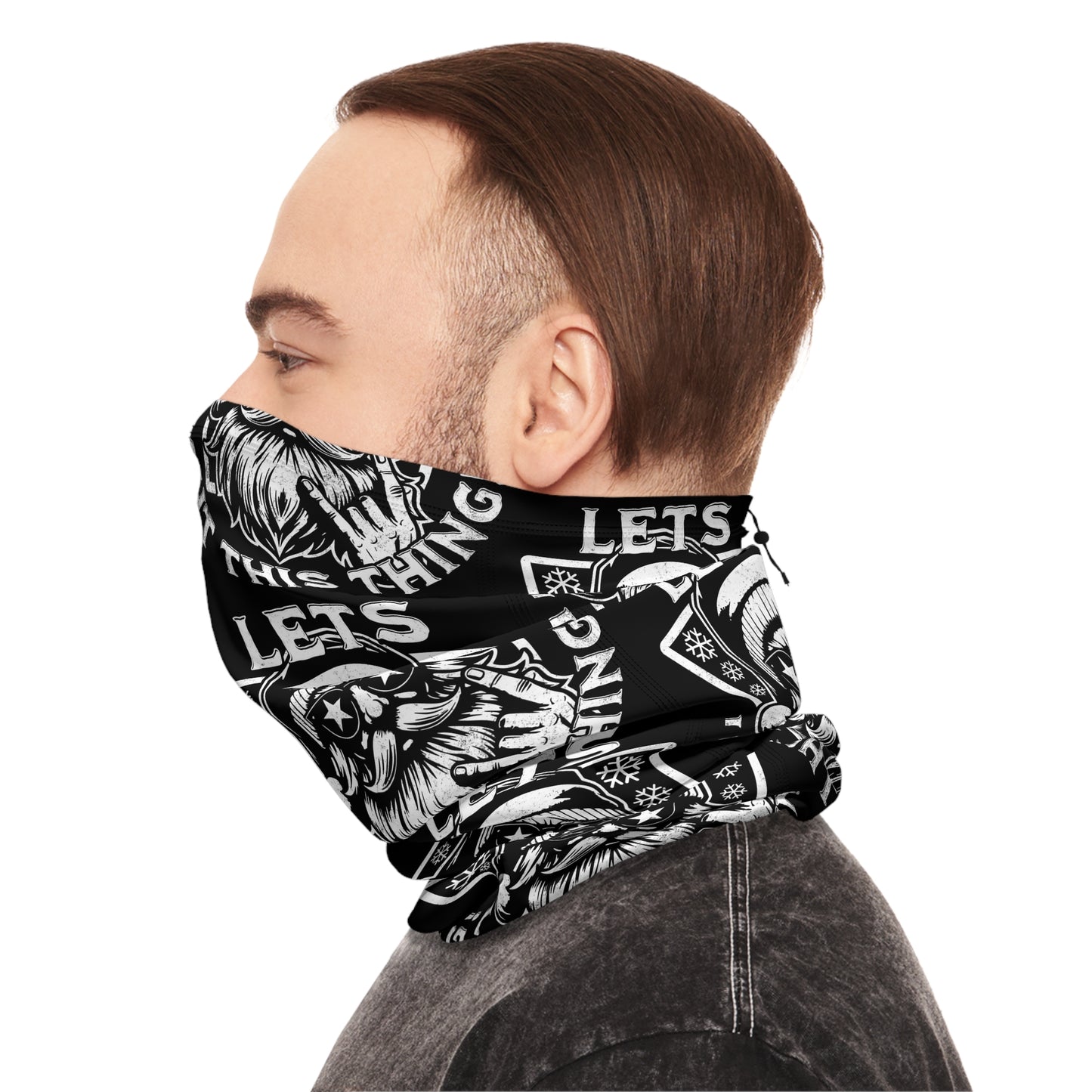 Winter Gaiter Scarf with Fun Design, Festival Neck Warmer, Holiday Gift, Outdoor Accessories, Cozy Winter Wear