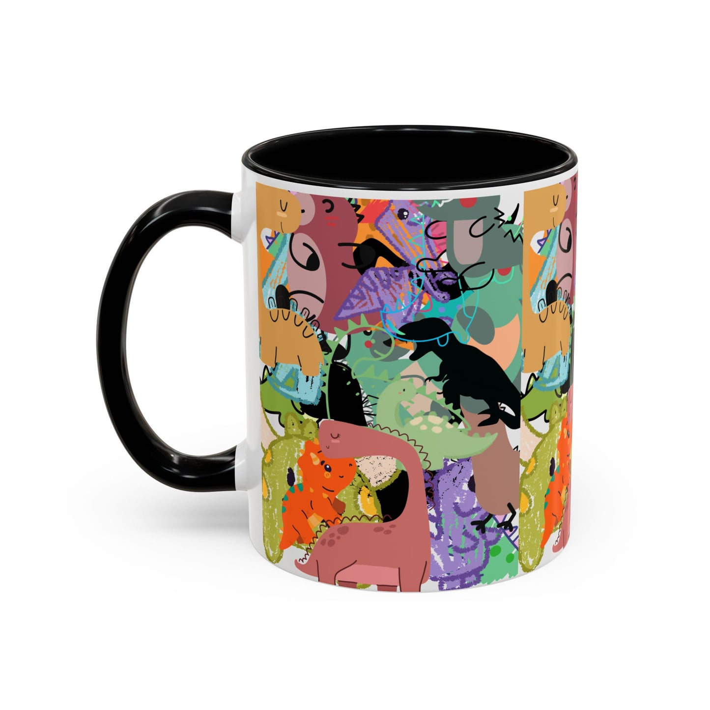Vibrant Animal Pattern Coffee Mug, Fun Animal Mug, Colorful Mug Gift, Unique Coffee Cup, Quirky Cat Mug, Animal Lovers Drinkware