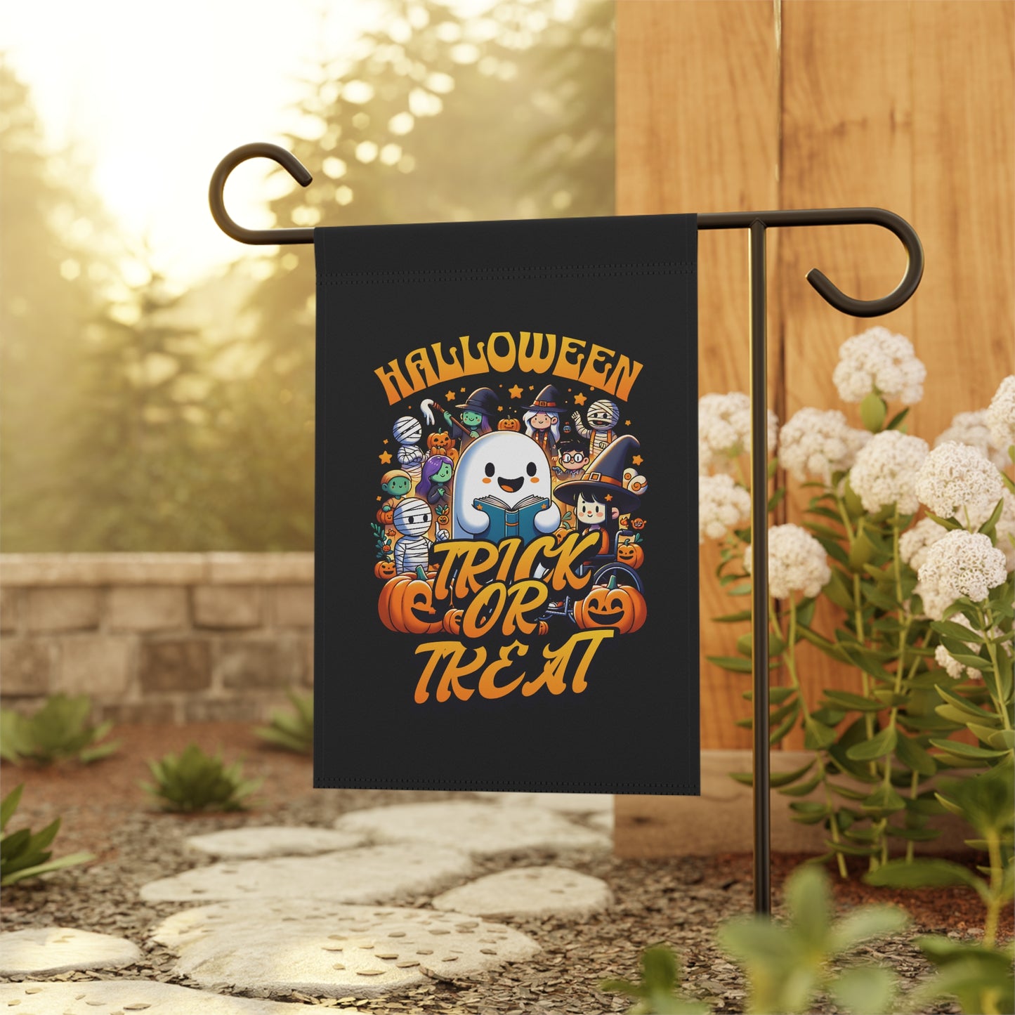 Halloween Garden Banner, Trick or Treat Flag, Autumn Decor, Seasonal Outdoor Decoration, Lawn Sign