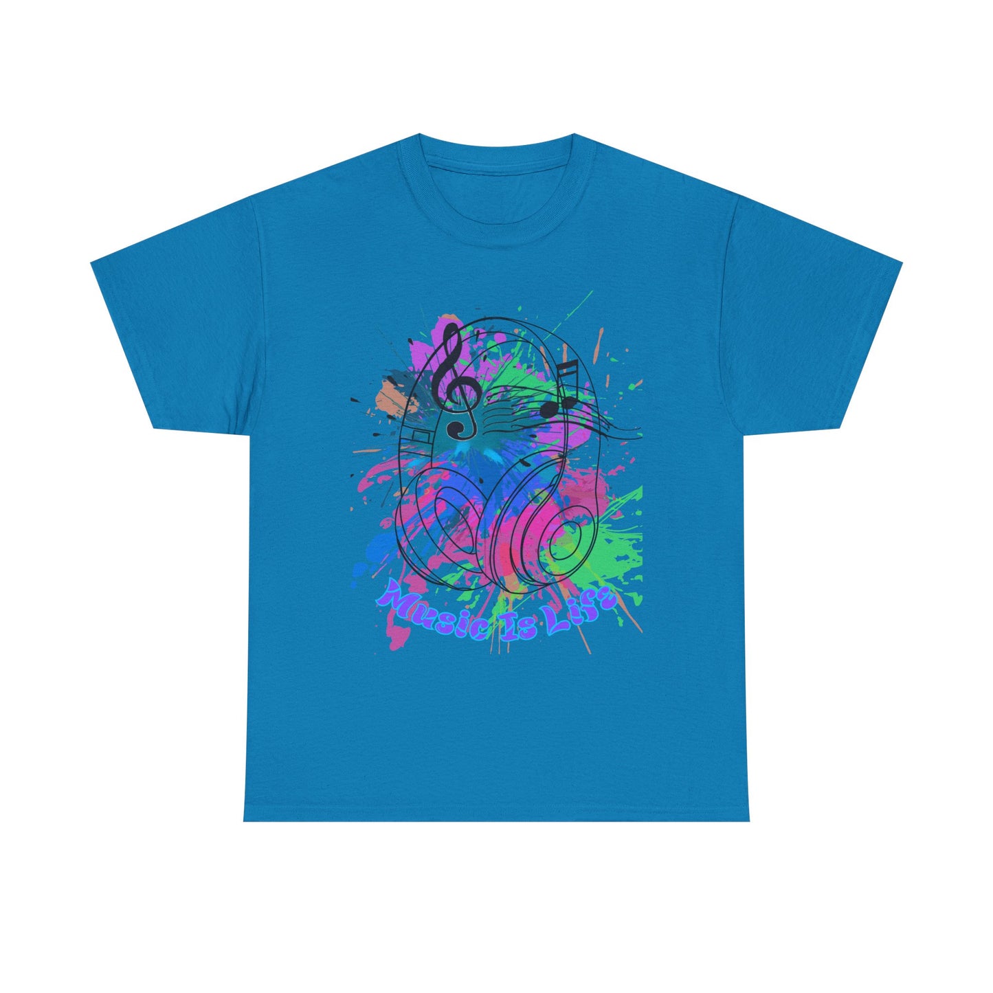 Music Is Life Unisex Heavy Cotton Tee - Perfect for Music Lovers, Gift for Musicians, Concerts, Festivals, Everyday Wear