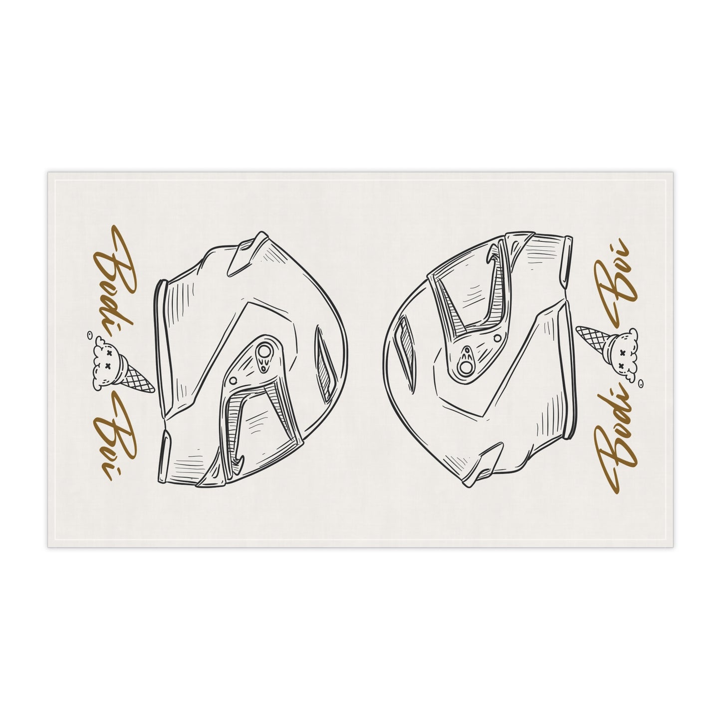 Stylish Bodi Boi Helmet Tea Towels | Fun Kitchen Decor, Unique Gifts, Racing Theme, Ice Cream Design, Home & Kitchen Essentials