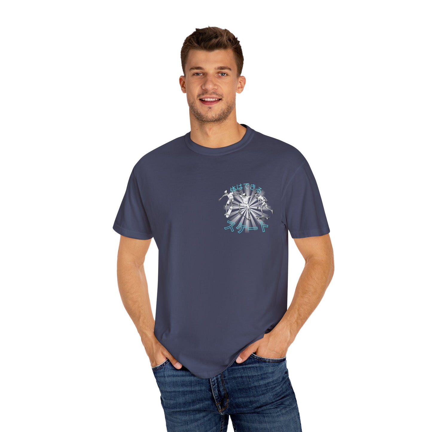 Japanese Skateboarding Design T-Shirt, Unisex Graphic Tee, Casual Streetwear, Gift for Skaters, Trendy Graphic T-Shirt, Funny Skate Shirt