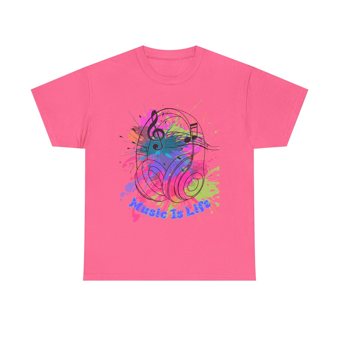 Music Is Life Unisex Heavy Cotton Tee - Perfect for Music Lovers, Gift for Musicians, Concerts, Festivals, Everyday Wear