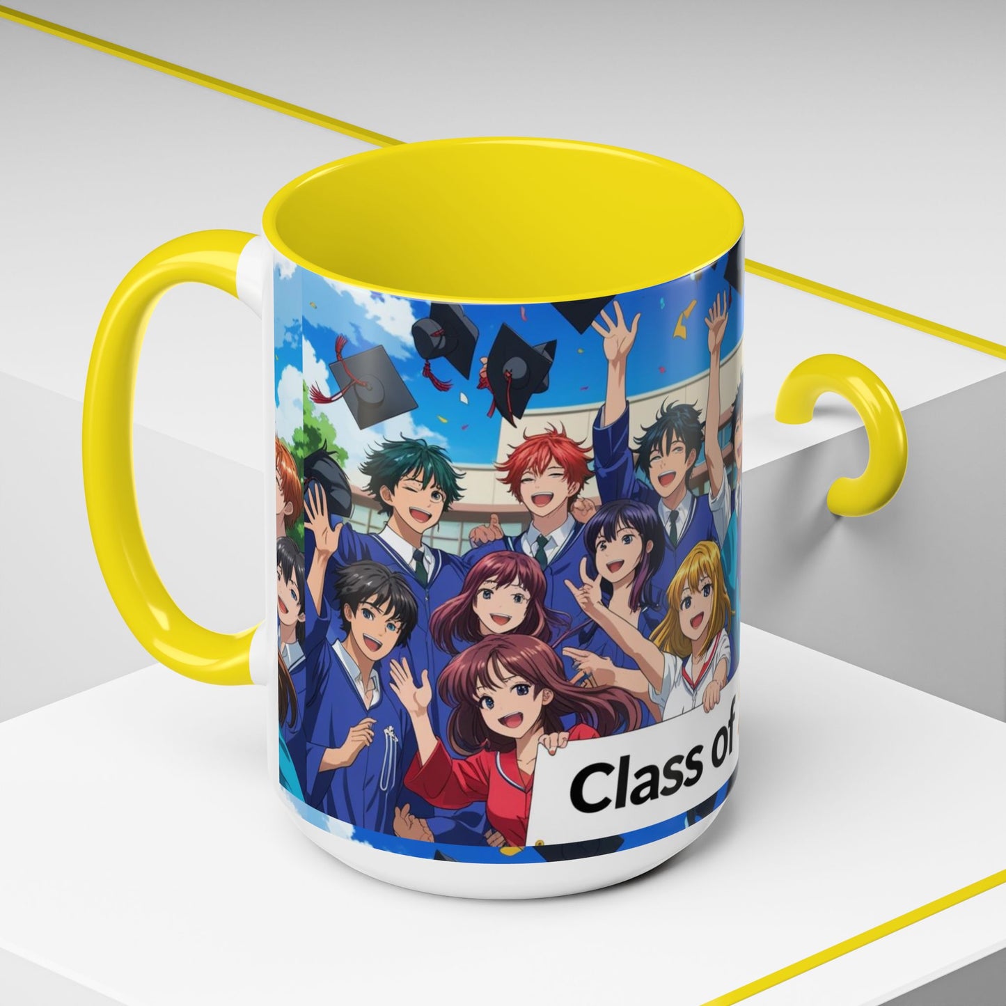 Anime Graduation Coffee Mug for Class of 2025, Personalized Gift, School Memories, Graduation Celebration, Unique Teacher Gift