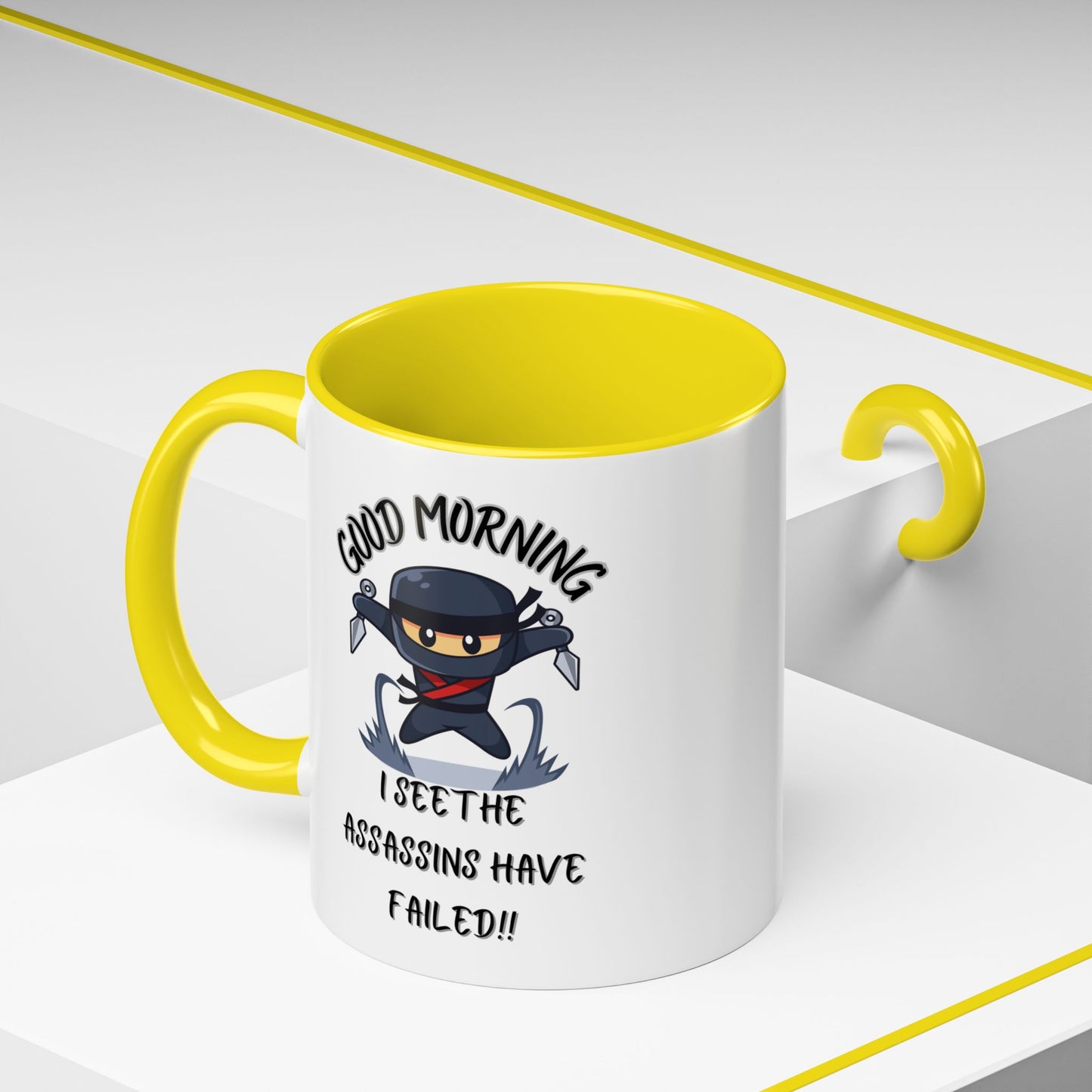 Good Morning Assassins have failed Coffee Mug | Fun Ceramic Mug | Gifts for Him/Her, Office Humor, Birthday Surprise, Ninja Lover