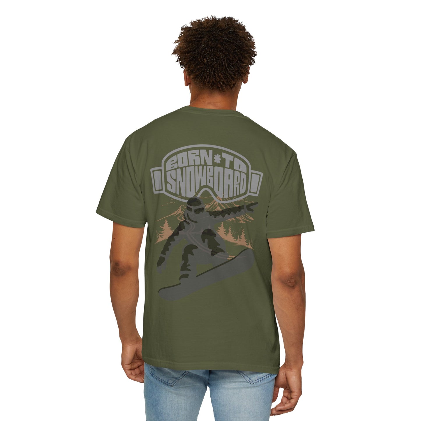 Born to Snowboard T-shirt, Unisex Garment-Dyed Tee, Snowboarding Apparel, Winter Sports Gifts, Adventure Clothing, Outdoor Lifestyle