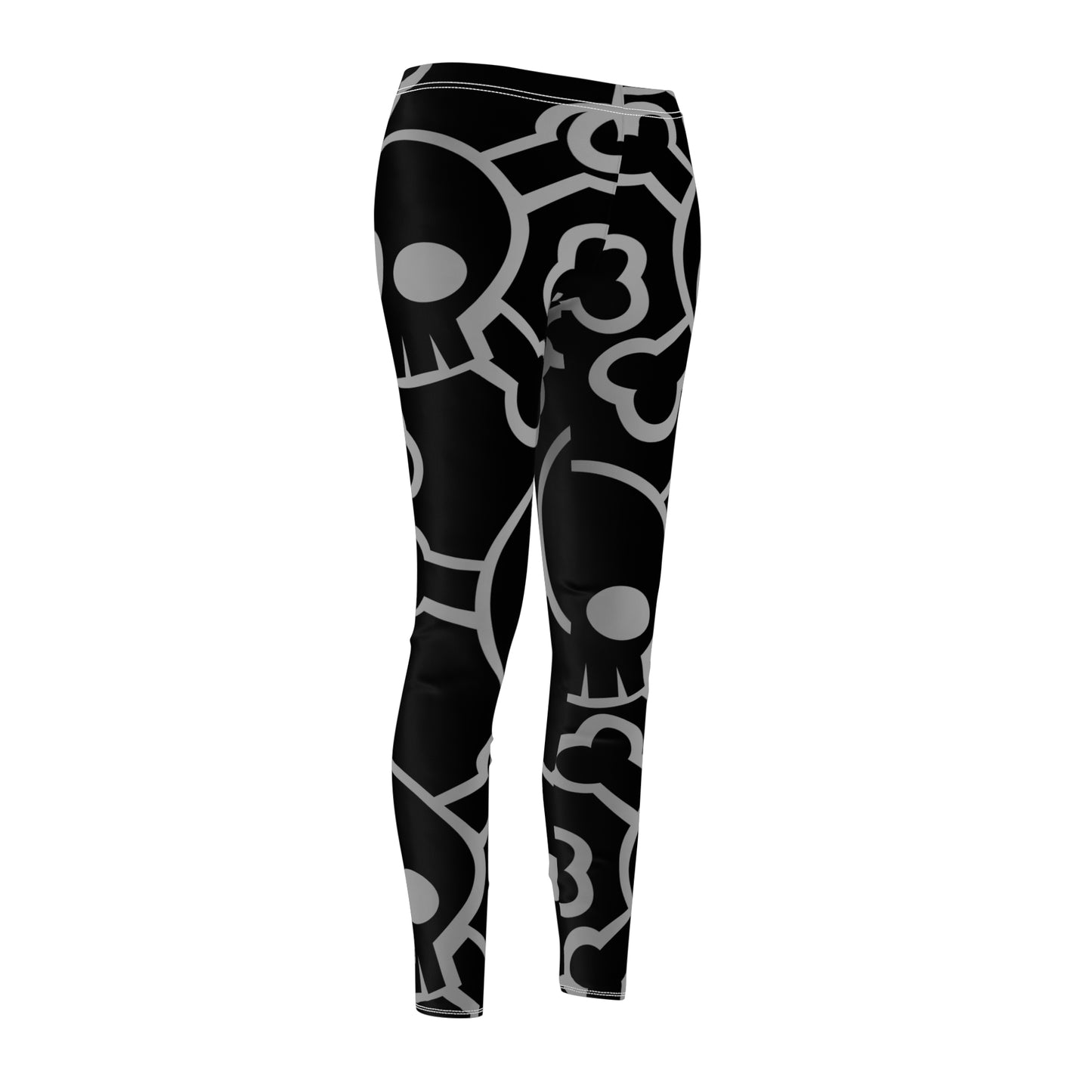 Gothic Skull Print Leggings | Trendy Casual Wear, Halloween Outfit, Fitness Leggings, Unique Gift for Her, Comfortable Stretch Pants