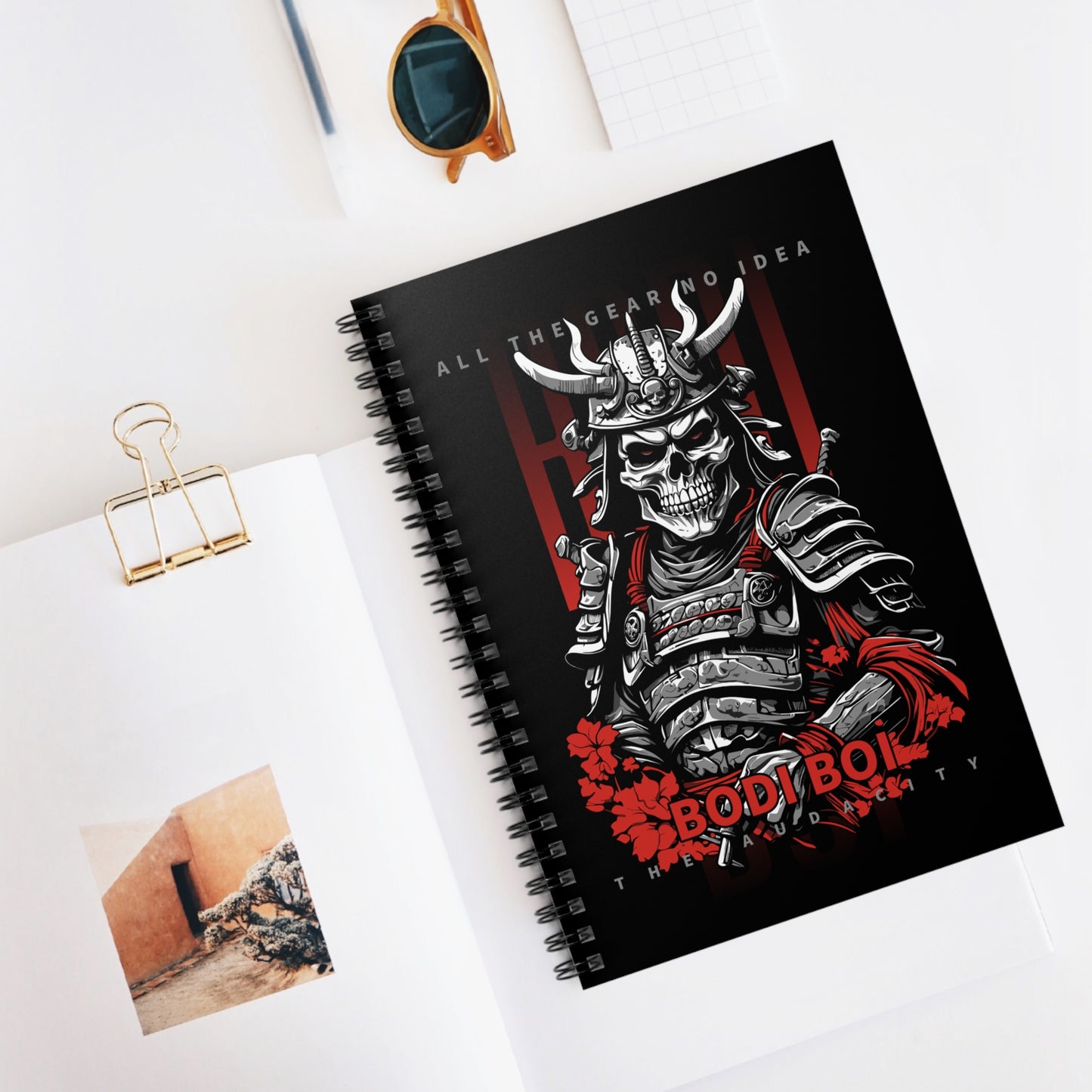 Samurai Spirit Spiral Notebook - Unique Journal for Creative Minds, Gift for Artists, Sketchbook, Stationery, Planning