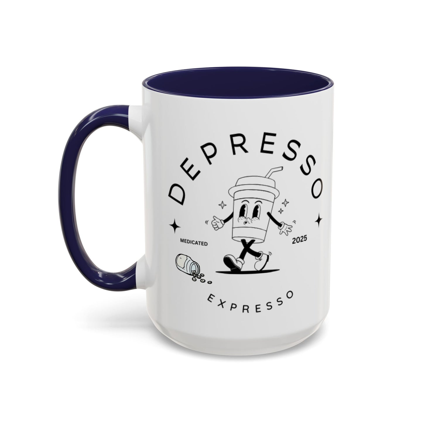 Coffee Mug, Funny Espresso Mug, Gift for Coffee Lovers, Depresso Expresso Humor Cup, Kitchen Decor, Barista Gift, Quirky Beverage Cup,