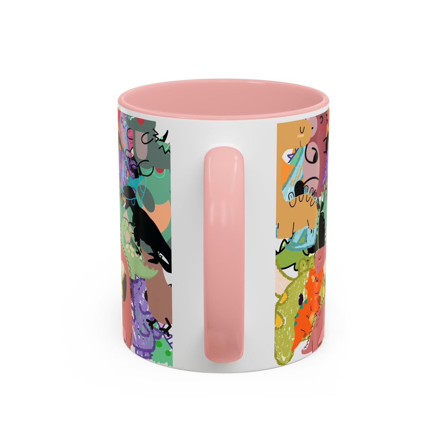 Vibrant Animal Pattern Coffee Mug, Fun Animal Mug, Colorful Mug Gift, Unique Coffee Cup, Quirky Cat Mug, Animal Lovers Drinkware