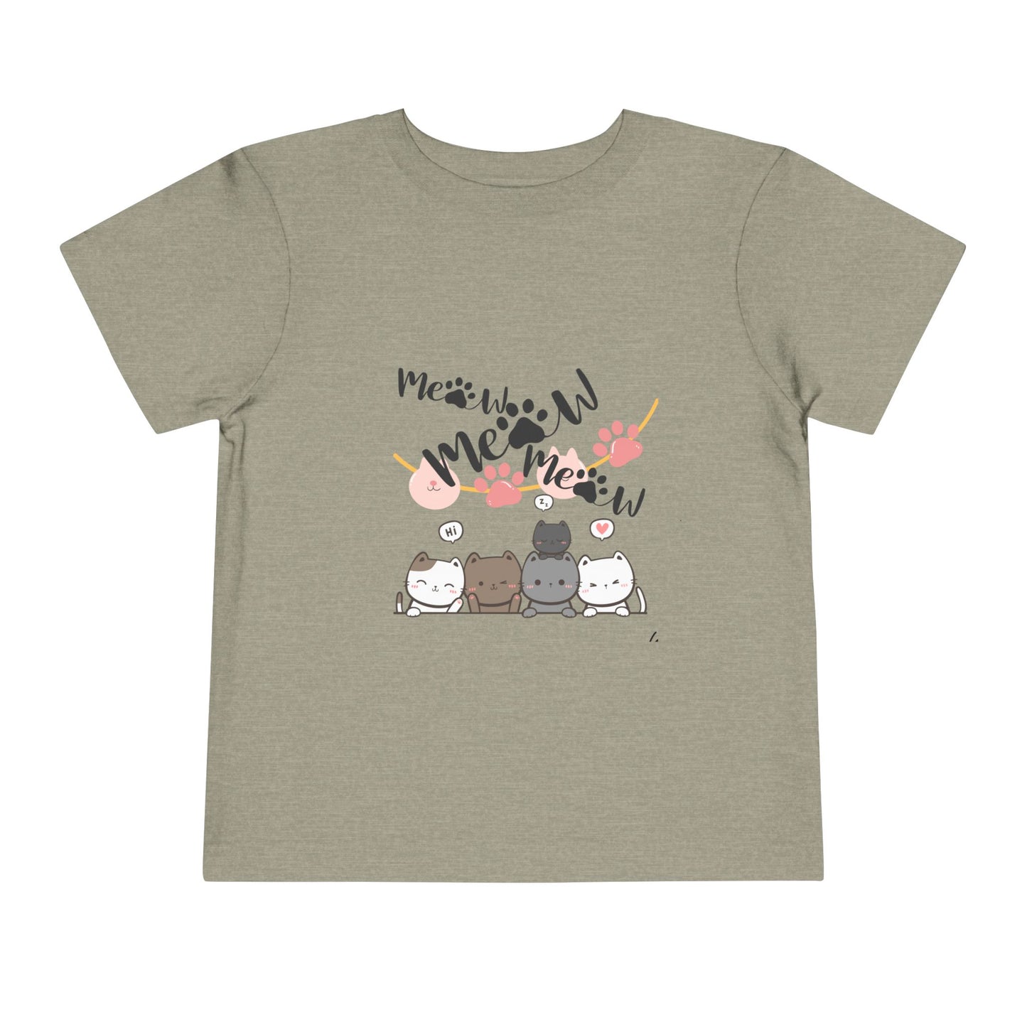 Cute Cat mum I'm here Toddler Tee, Kids Cat T-Shirt, Meow Short Sleeve Top, Adorable Animal Shirt, Fun Playwear for Toddlers